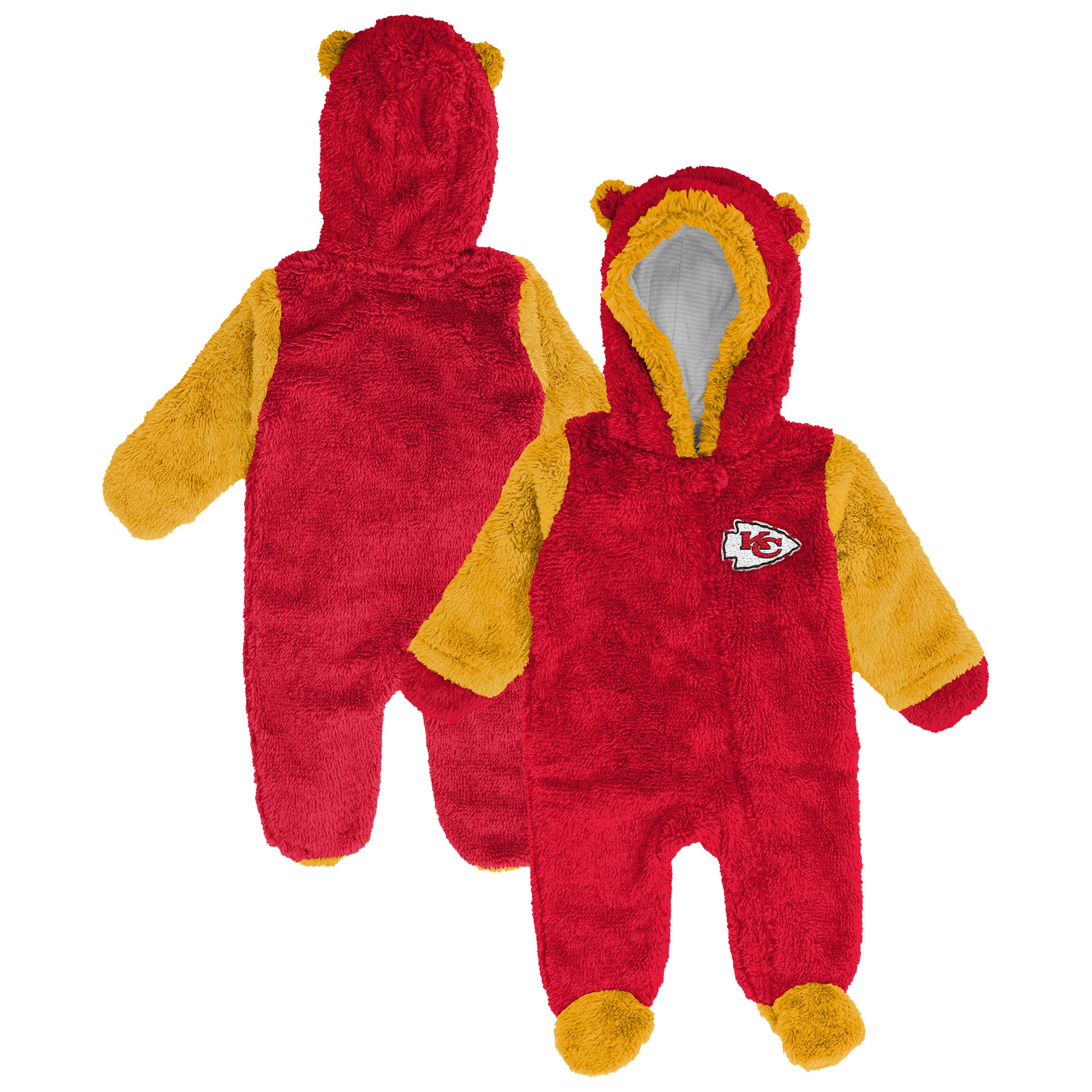 Grenouillère en polaire à fermeture éclair intégrale Outerstuff rouge Kansas City Chiefs pour nouveau-né