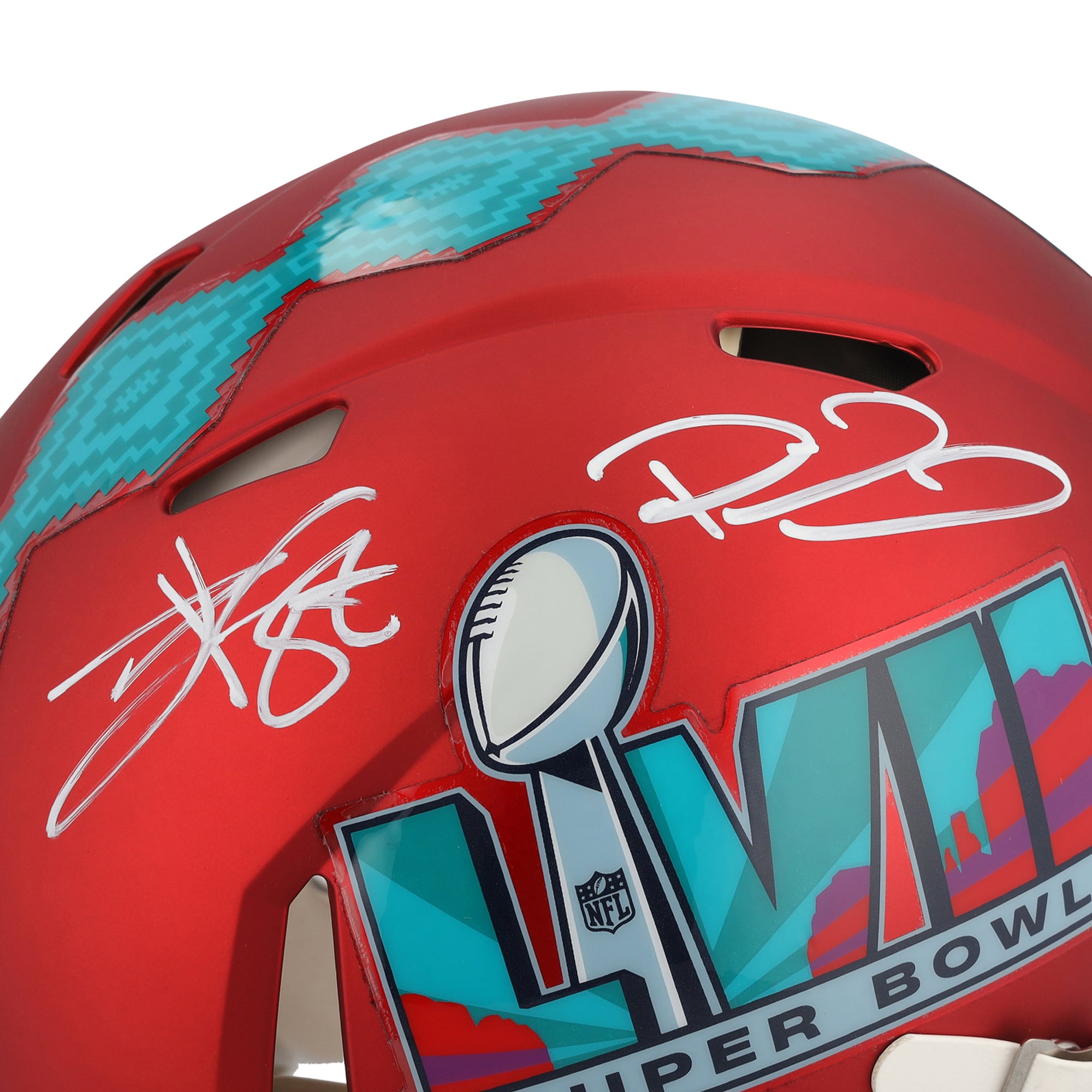 Casque Riddell Speed ​​Authentic autographié par Patrick Mahomes et Travis Kelce, champions du Super Bowl LVII des Kansas City Chiefs