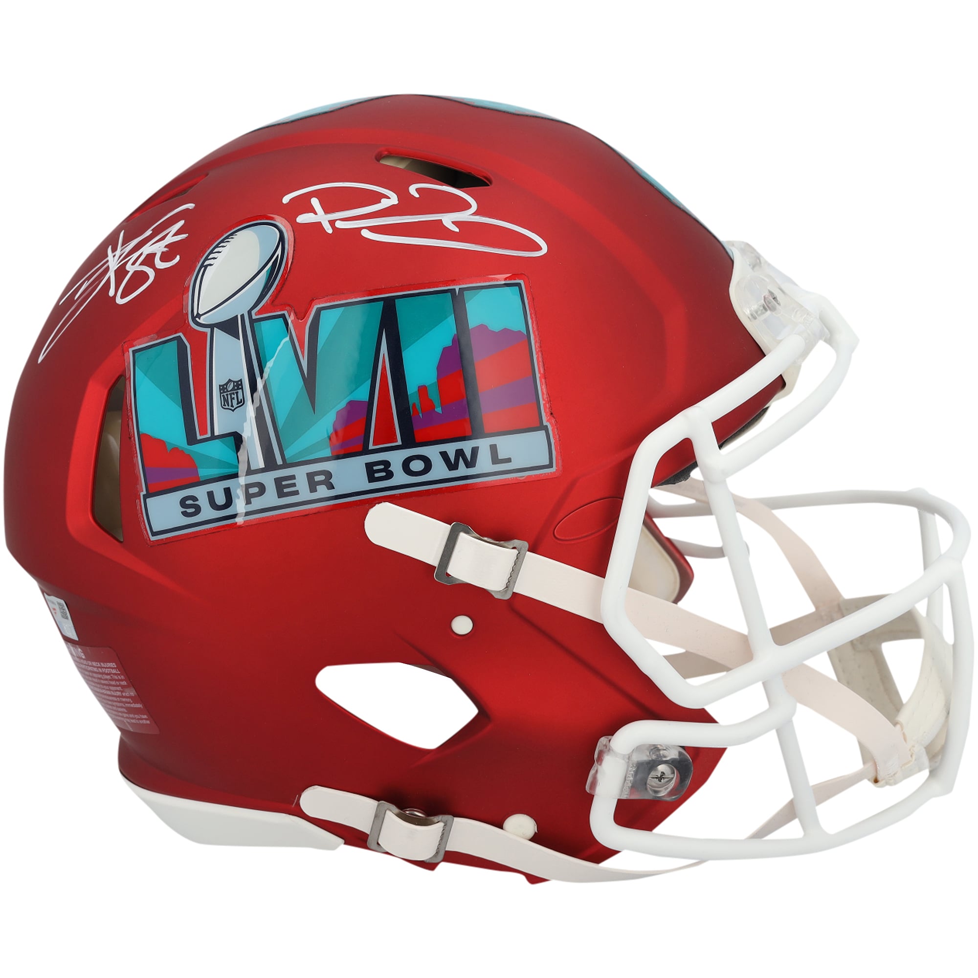 Casque Riddell Speed ​​Authentic autographié par Patrick Mahomes et Travis Kelce, champions du Super Bowl LVII des Kansas City Chiefs