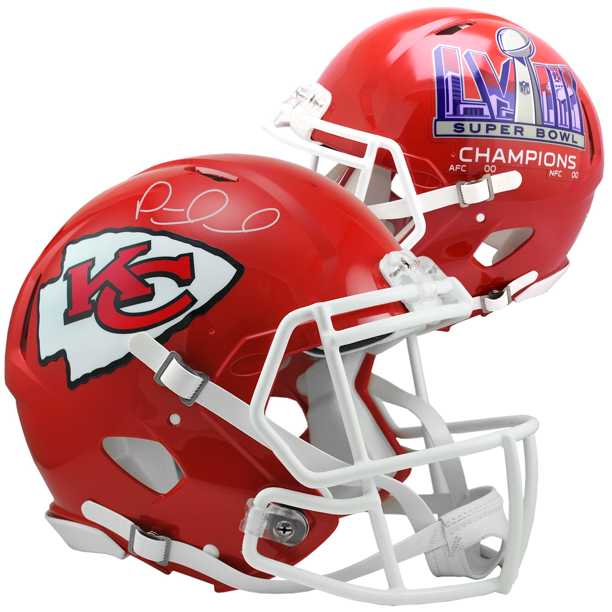 Casque authentique Riddell Speed ​​autographié par Patrick Mahomes des Kansas City Chiefs, champion du Super Bowl LVIII