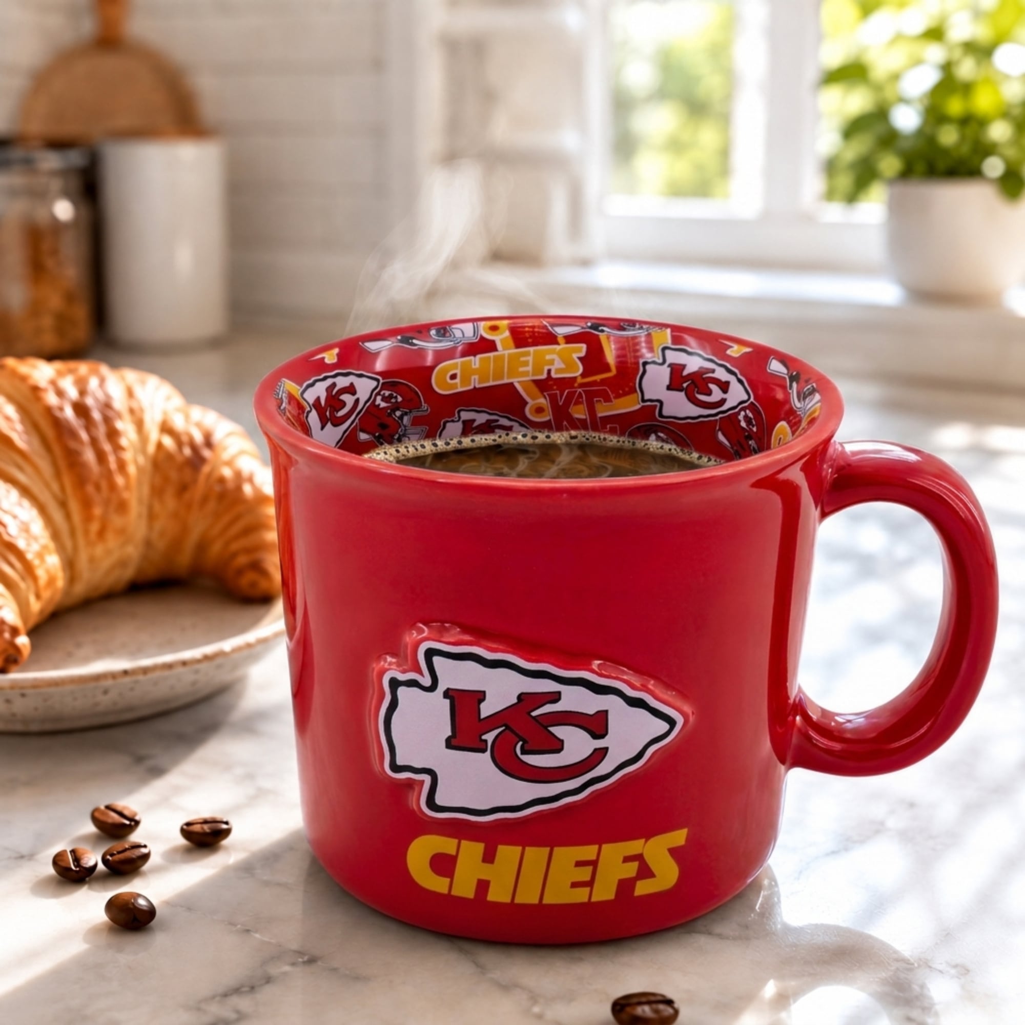 Mug Pegasus Kansas City Chiefs 17 oz (482 ml) à l'envers