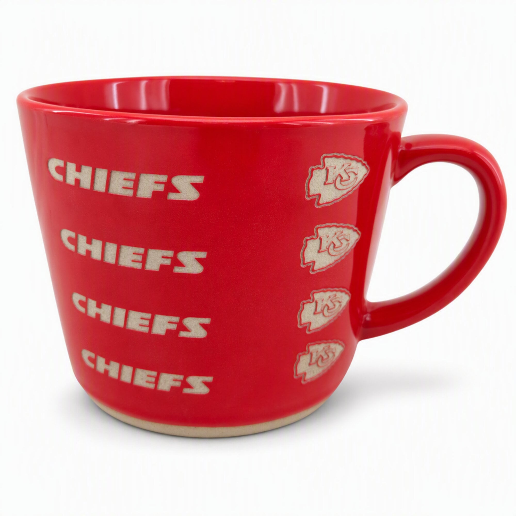 Mug Pegasus Kansas City Chiefs 17 oz, logo ton sur ton, finition sablée