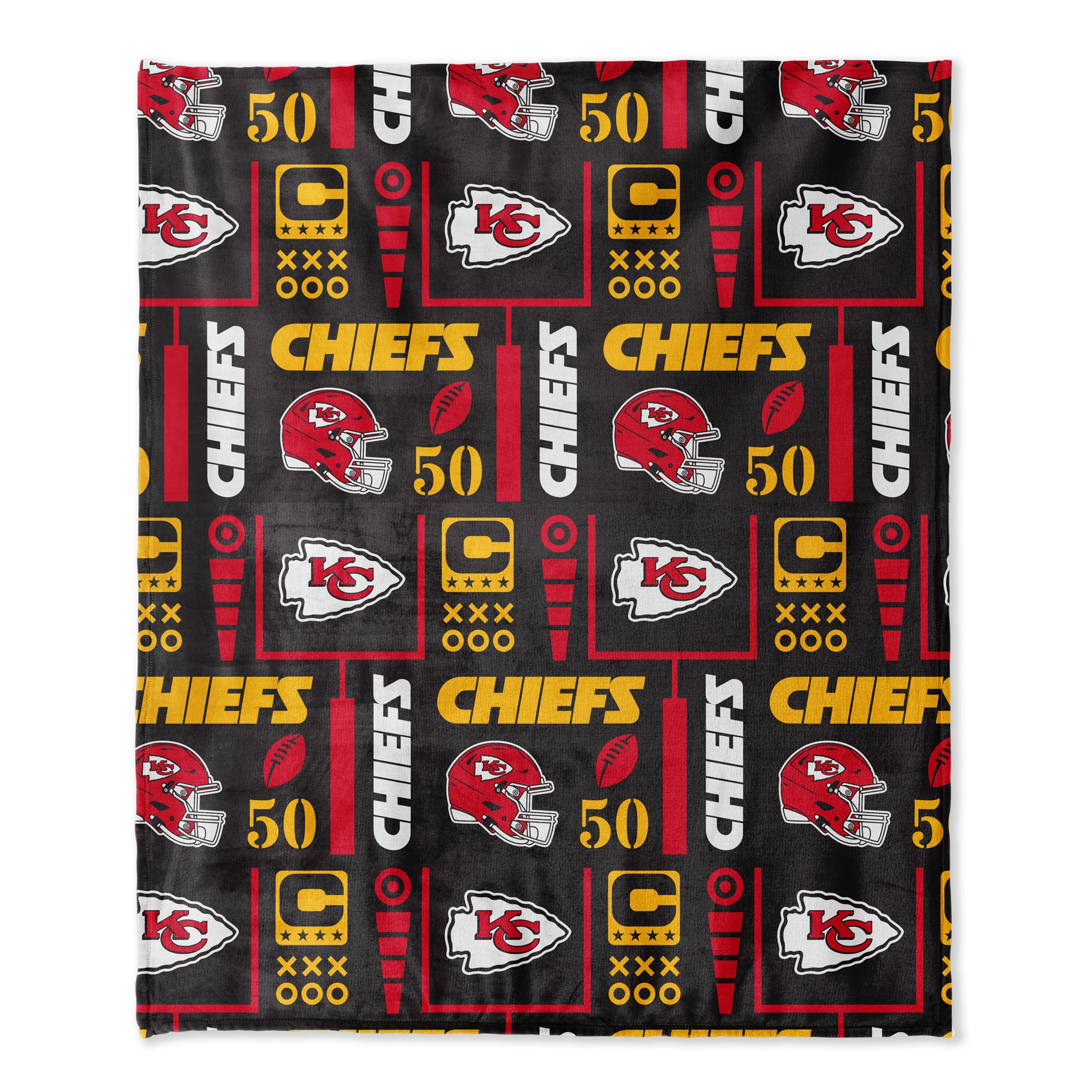 Pegasus Kansas City Chiefs 50" x 60" Blackout Team Spirit Ultra Soft Throw & Plush Football Combo Pack