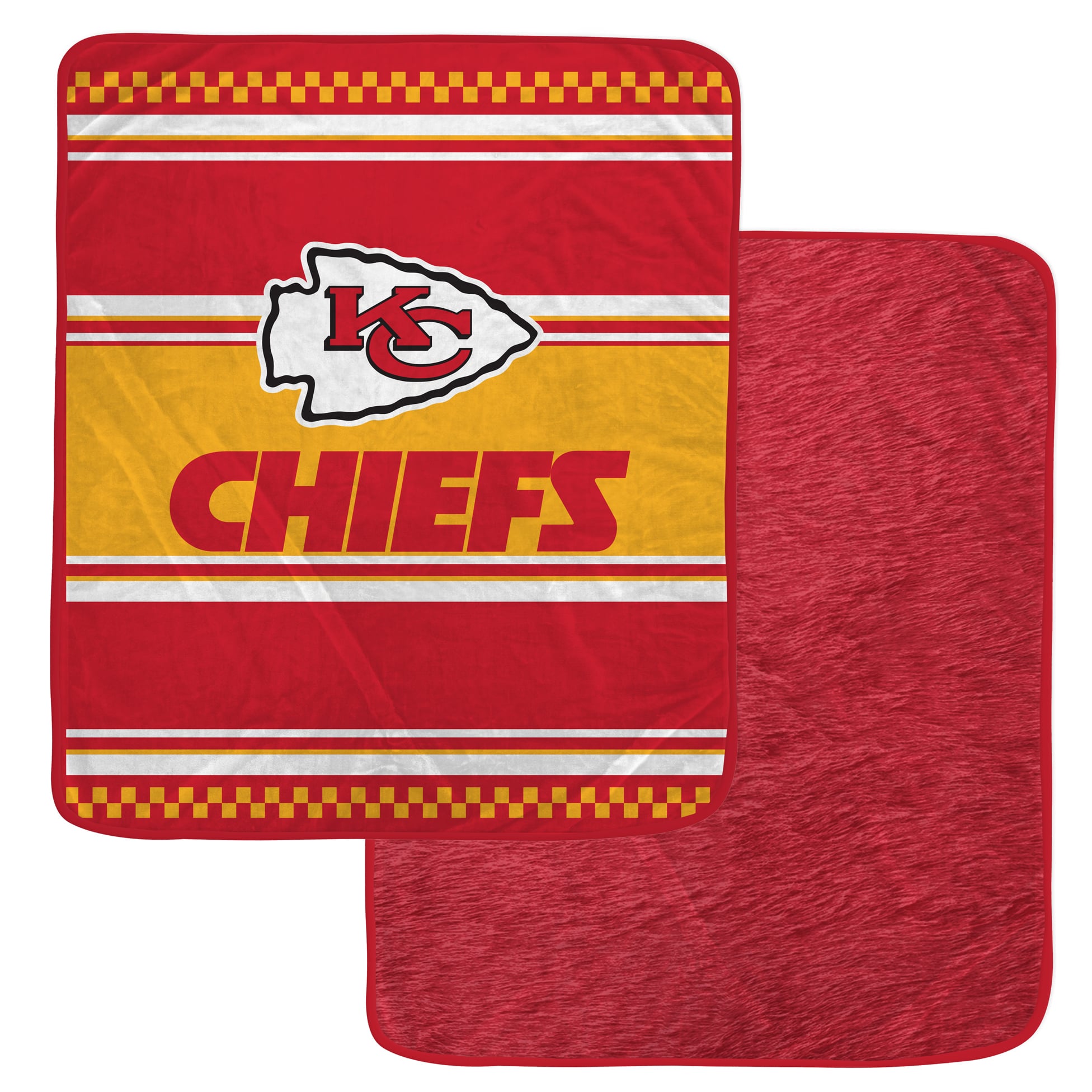 Couverture en fausse fourrure à carreaux Pegasus Kansas City Chiefs 60" x 70"