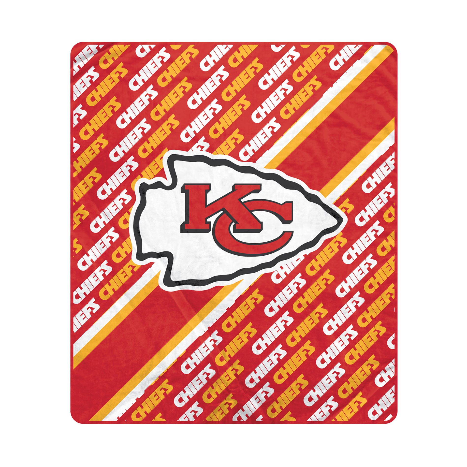 Couverture ultra douce Pegasus Kansas City Chiefs, 152 x 178 cm (diagonale), doublée, avec logo.