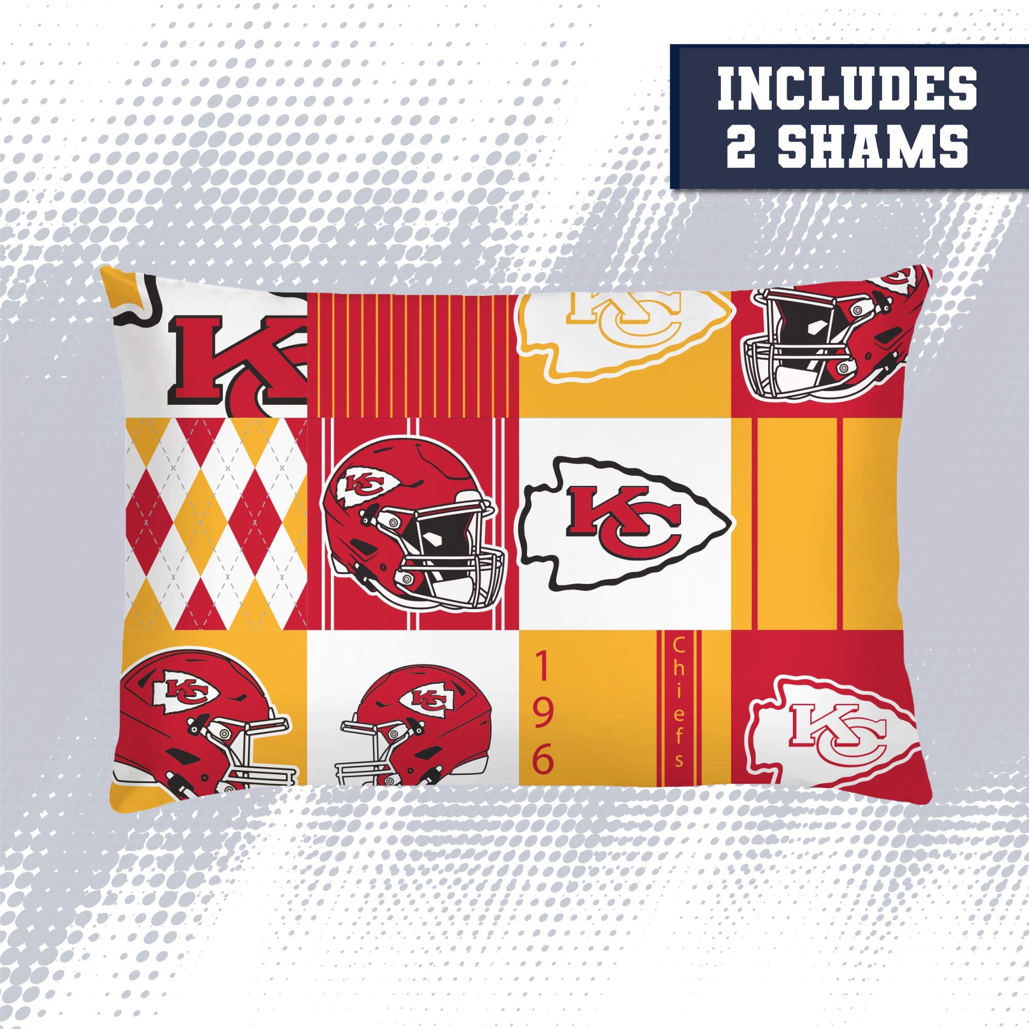 Pegasus Kansas City Chiefs Patchwork Plaid Three-Piece Full/Queen Bed in a Bag Set
