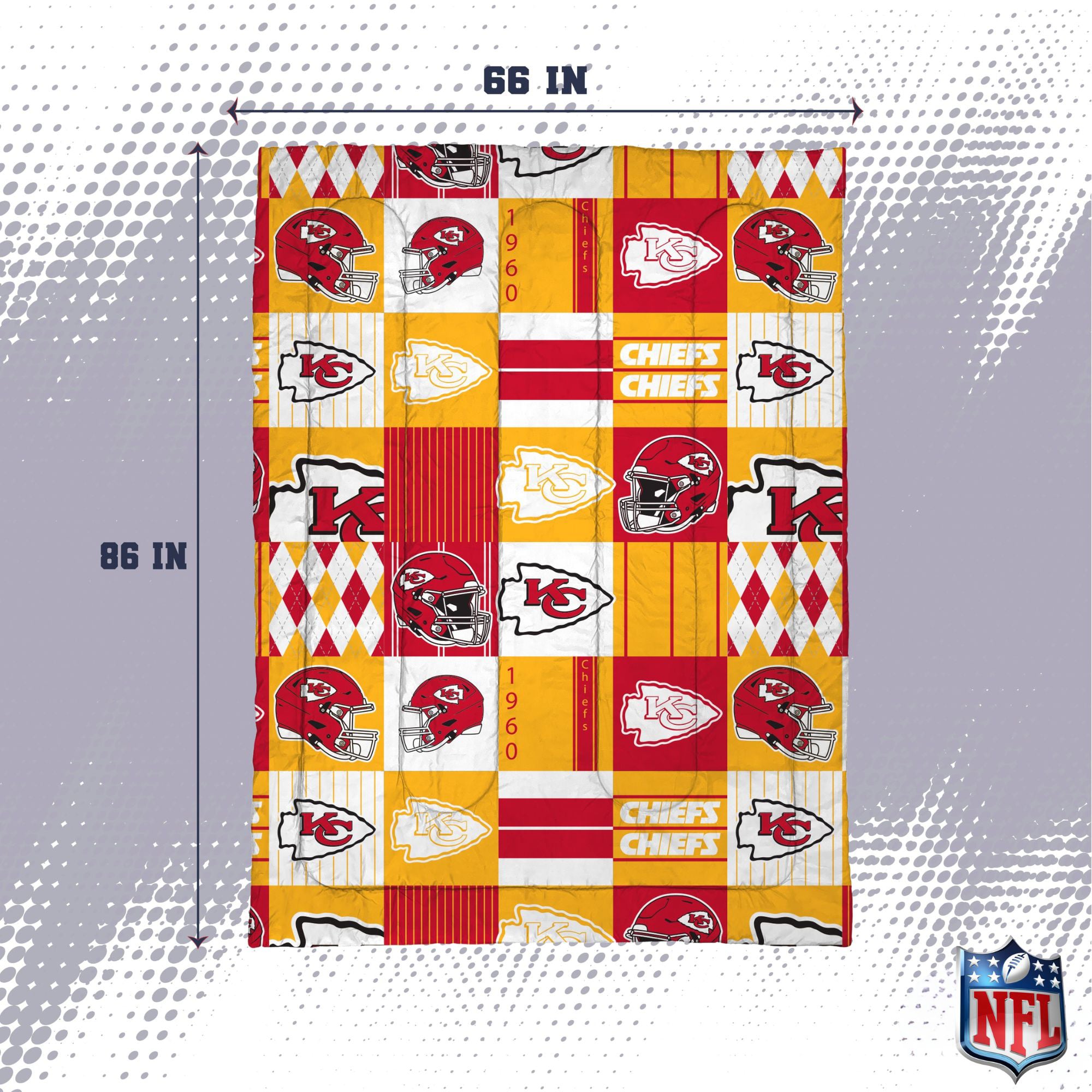 Pegasus Kansas City Chiefs Patchwork Plaid Two-Piece Twin/Twin XL Bed in a Bag Set