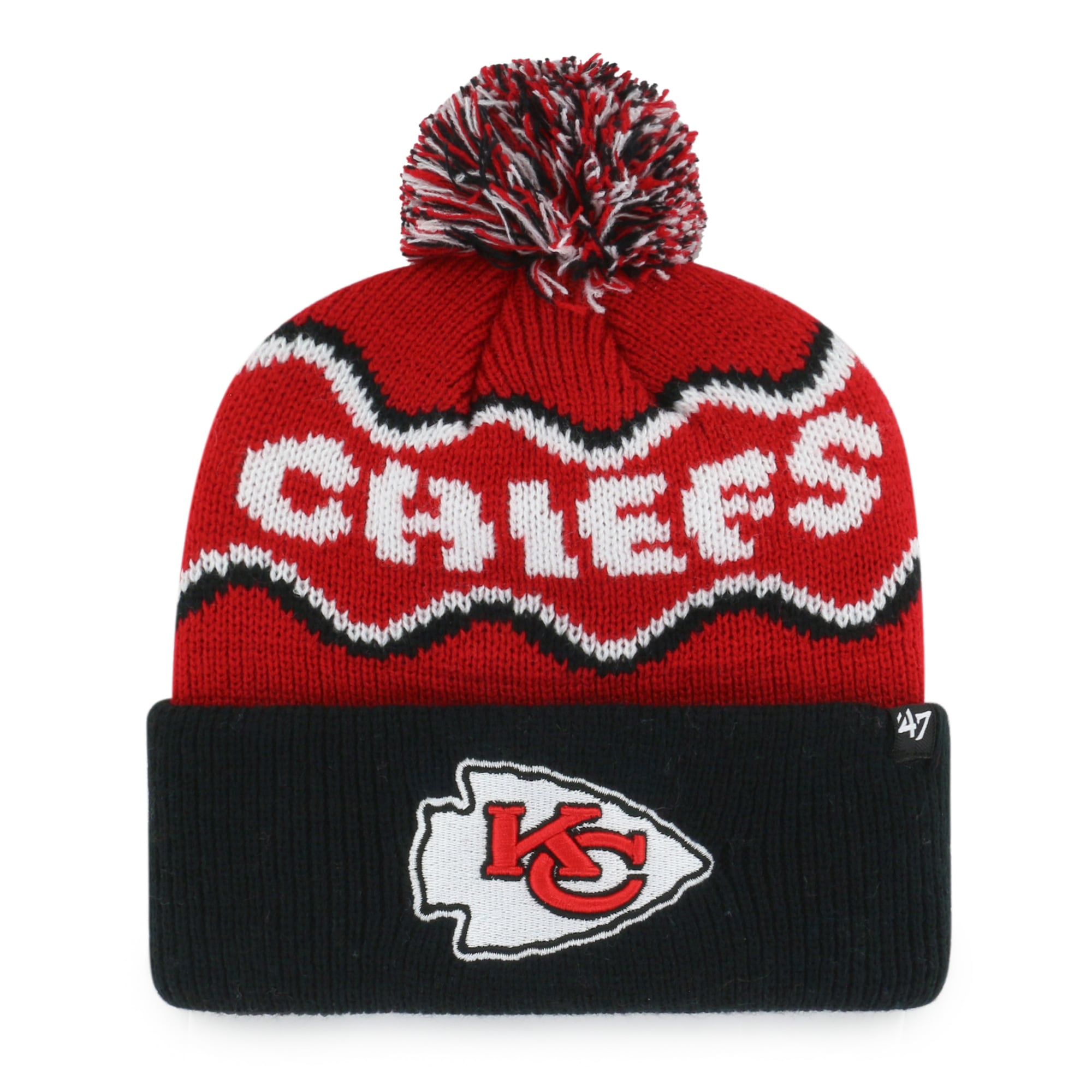 Bonnet tricoté à revers rouge Kansas City Chiefs '47 pour enfants d'âge préscolaire
