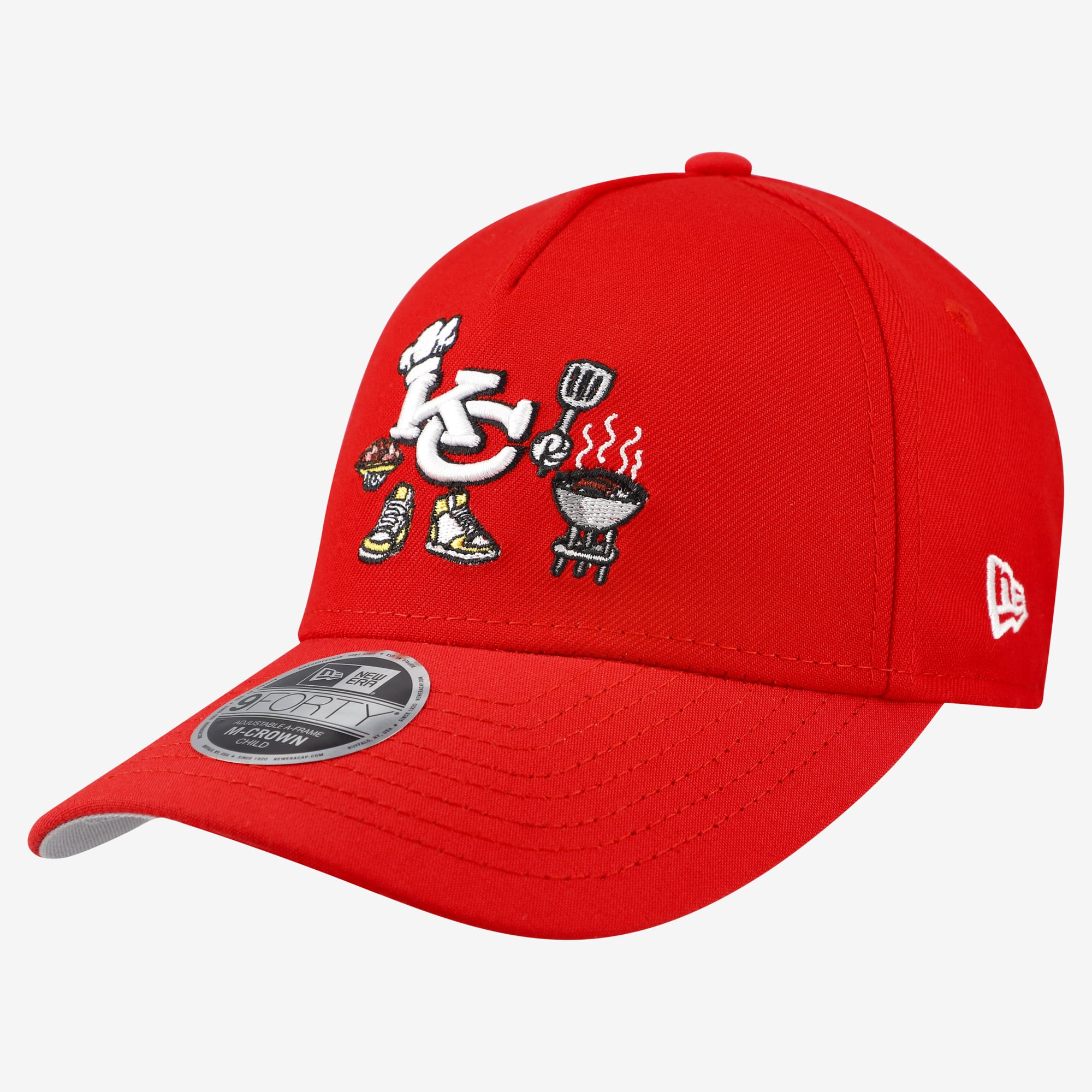 Casquette ajustable New Era rouge Kansas City Chiefs 9FORTY M-Crown A-Frame pour enfants d'âge préscolaire
