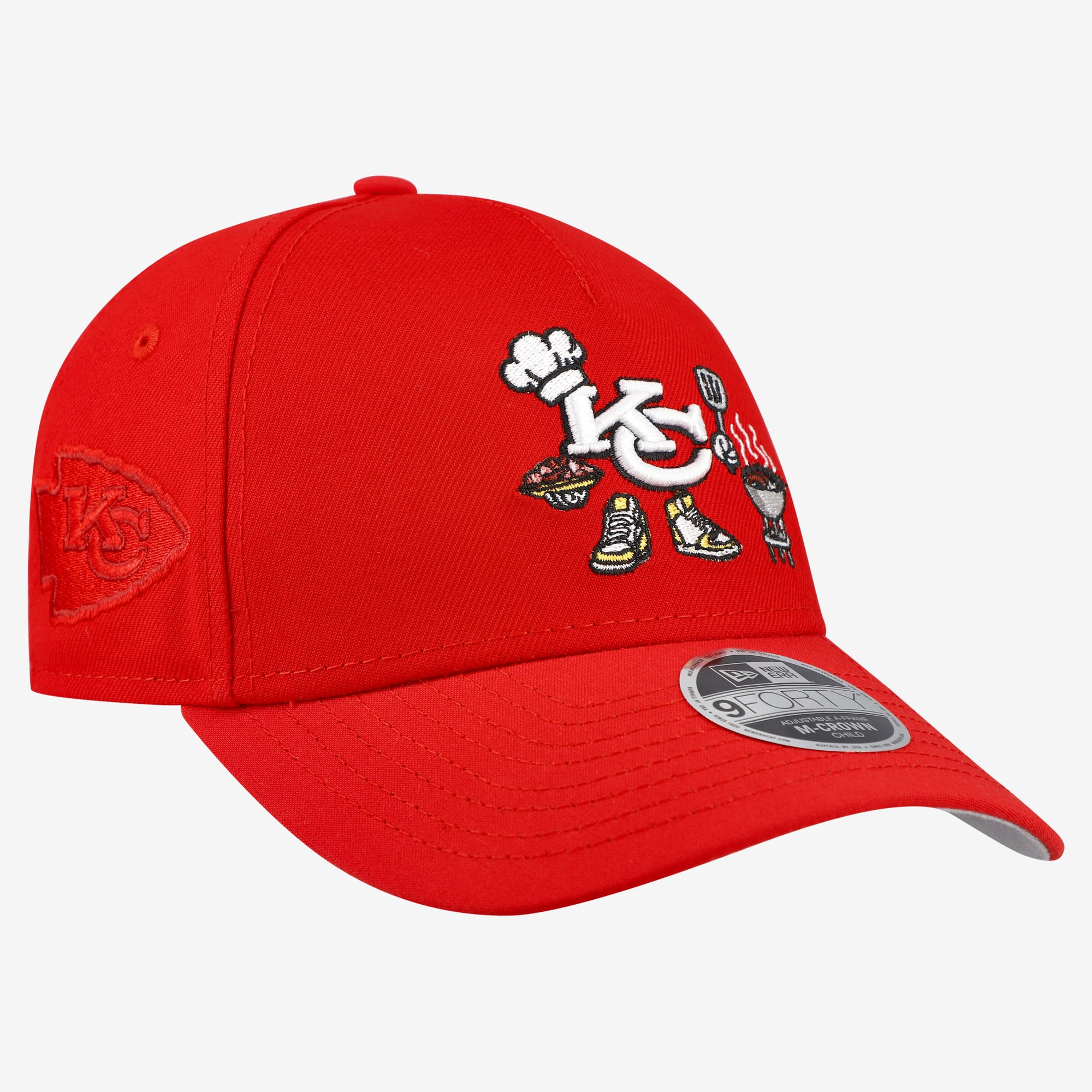 Casquette ajustable New Era rouge Kansas City Chiefs 9FORTY M-Crown A-Frame pour enfants d'âge préscolaire
