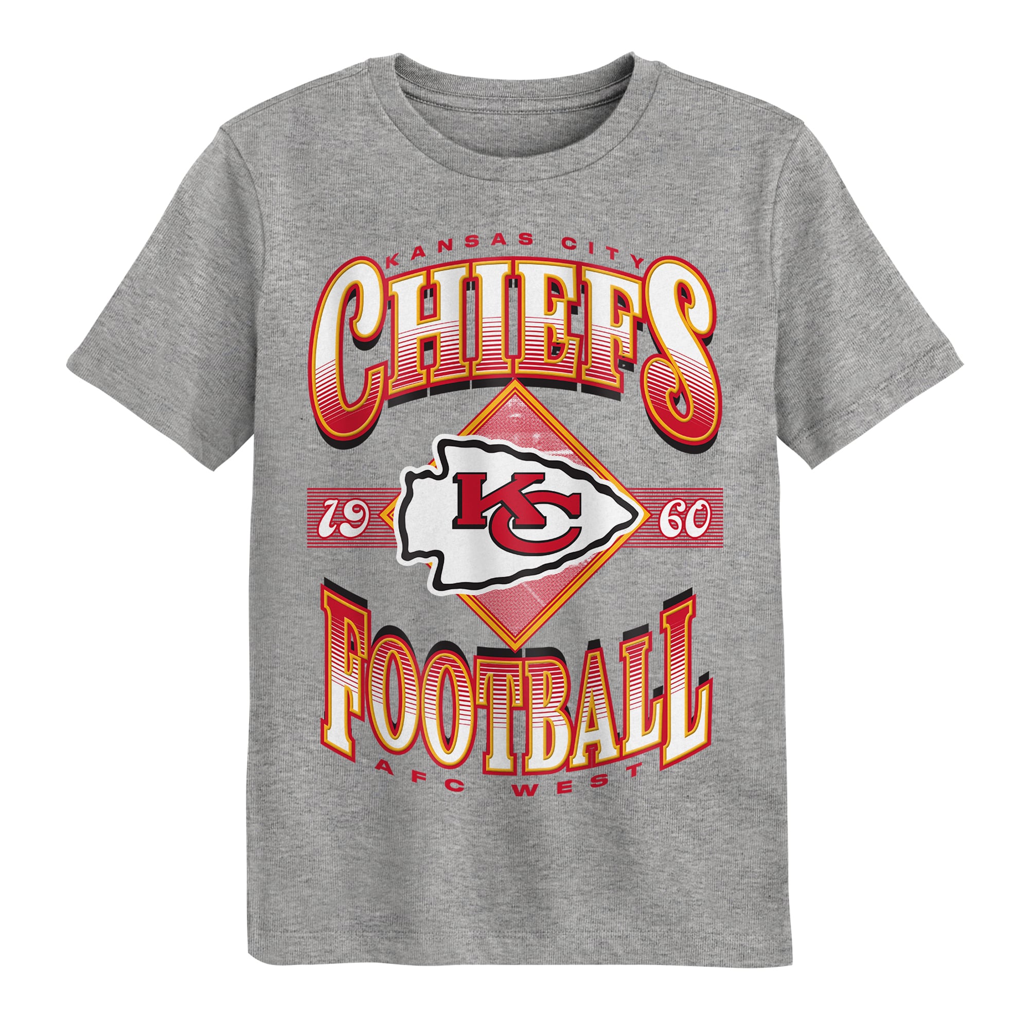 T-shirt Outerstuff gris chiné foncé Kansas City Chiefs d'antan