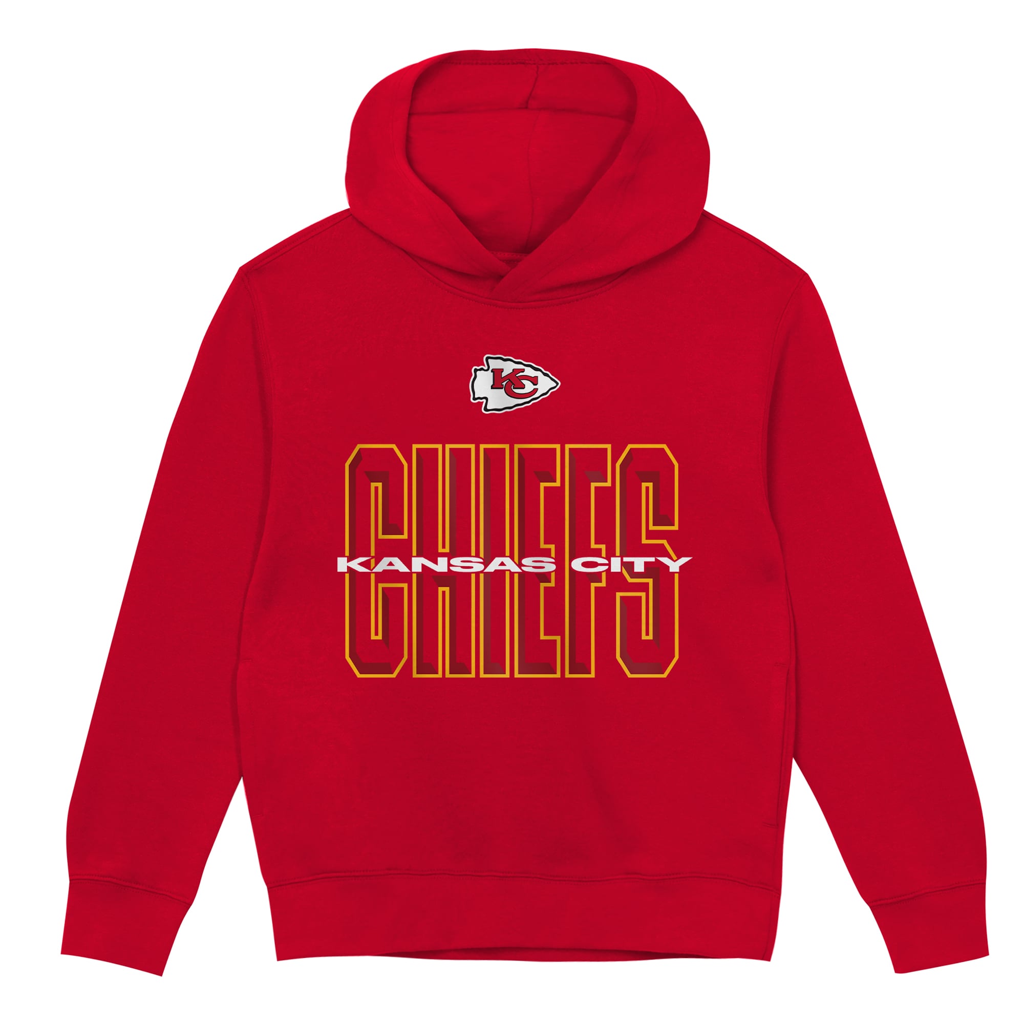 Sweat à capuche polaire rouge Kansas City Chiefs Field General pour enfants d'âge préscolaire Outerstuff