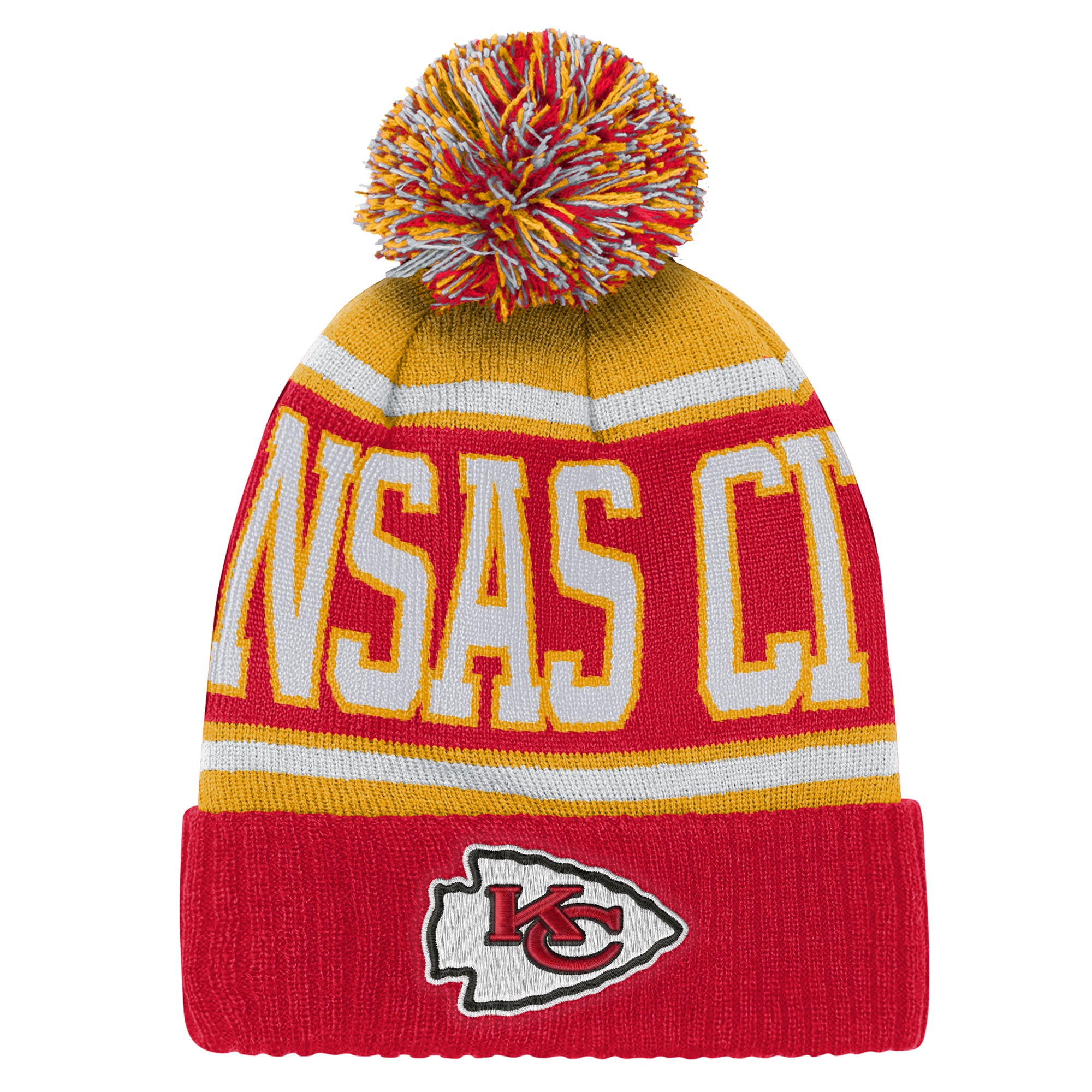 Bonnet tricoté à revers True Edge True Edge rouge Kansas City Chiefs pour enfants d'âge préscolaire (Outerstuff)