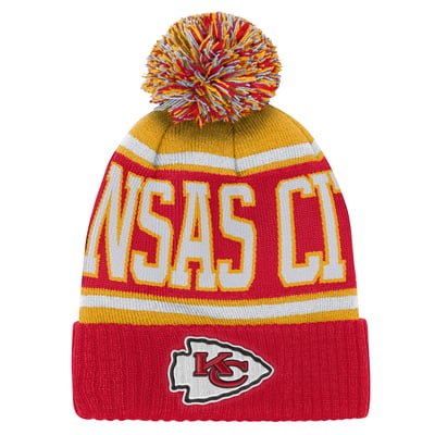 Kansas City Chiefs Outerstuff Preschool True Edge Cuffed Knit Hat with Pom - Red