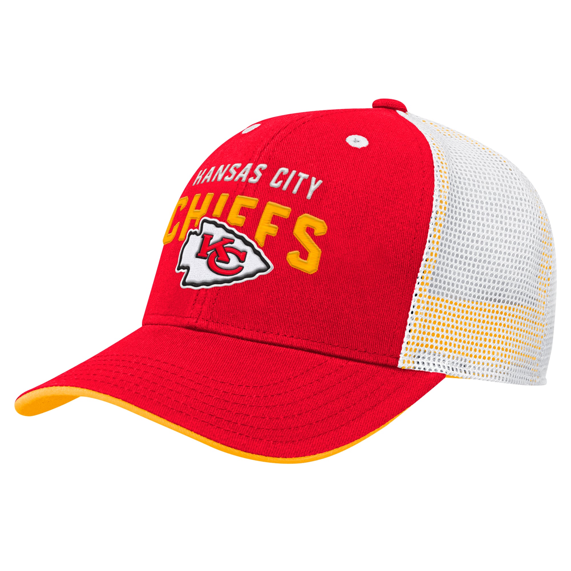 Casquette ajustable Kansas City Chiefs Core Lockup rouge et blanche pour enfants d'âge préscolaire