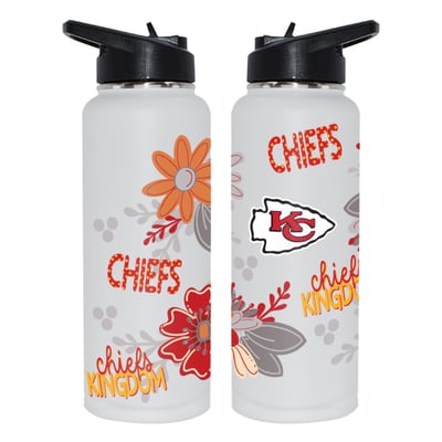 Kansas City Chiefs The Memory Company 34oz. Flowers Stainless Steel Quencher Bottle