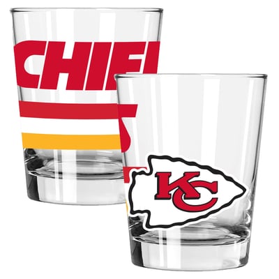 Kansas City Chiefs The Memory Company Two-Piece 15oz. Big Stripes Double Old Fashioned Glass Set