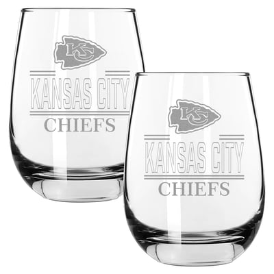 Kansas City Chiefs The Memory Company Two-Piece 15oz. Classic Crew Stemless Wine Glass Set