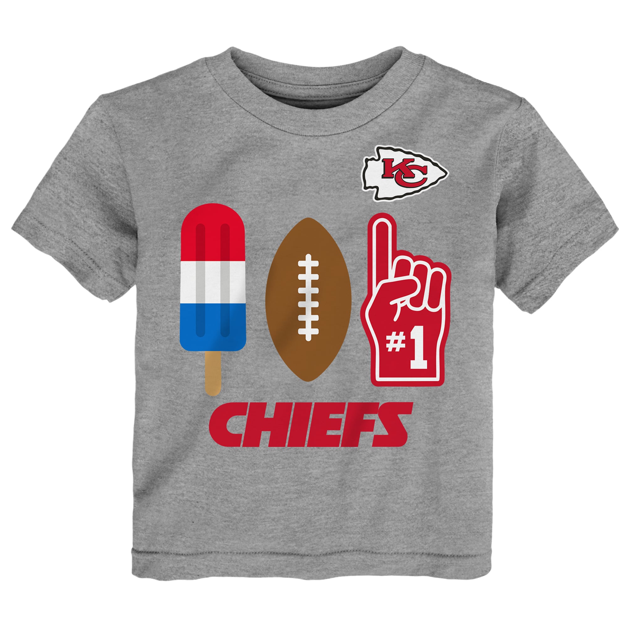 Toddler Heather Gray Kansas City Chiefs Americana Pop T-Shirt