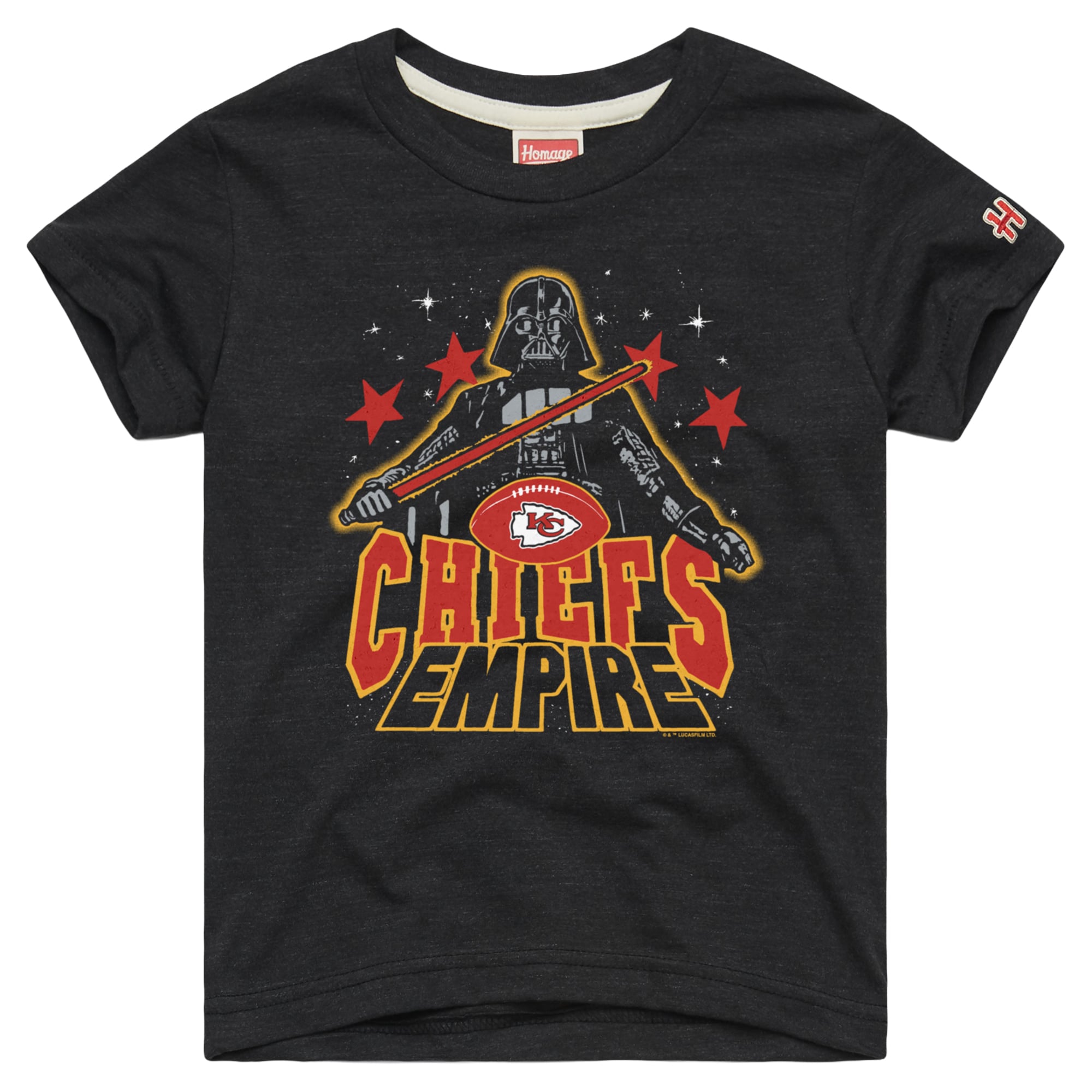 T-shirt pour tout-petit Hommage Charcoal Kansas City Chiefs NFL x Star Wars Côté Obscur Tri-Blend