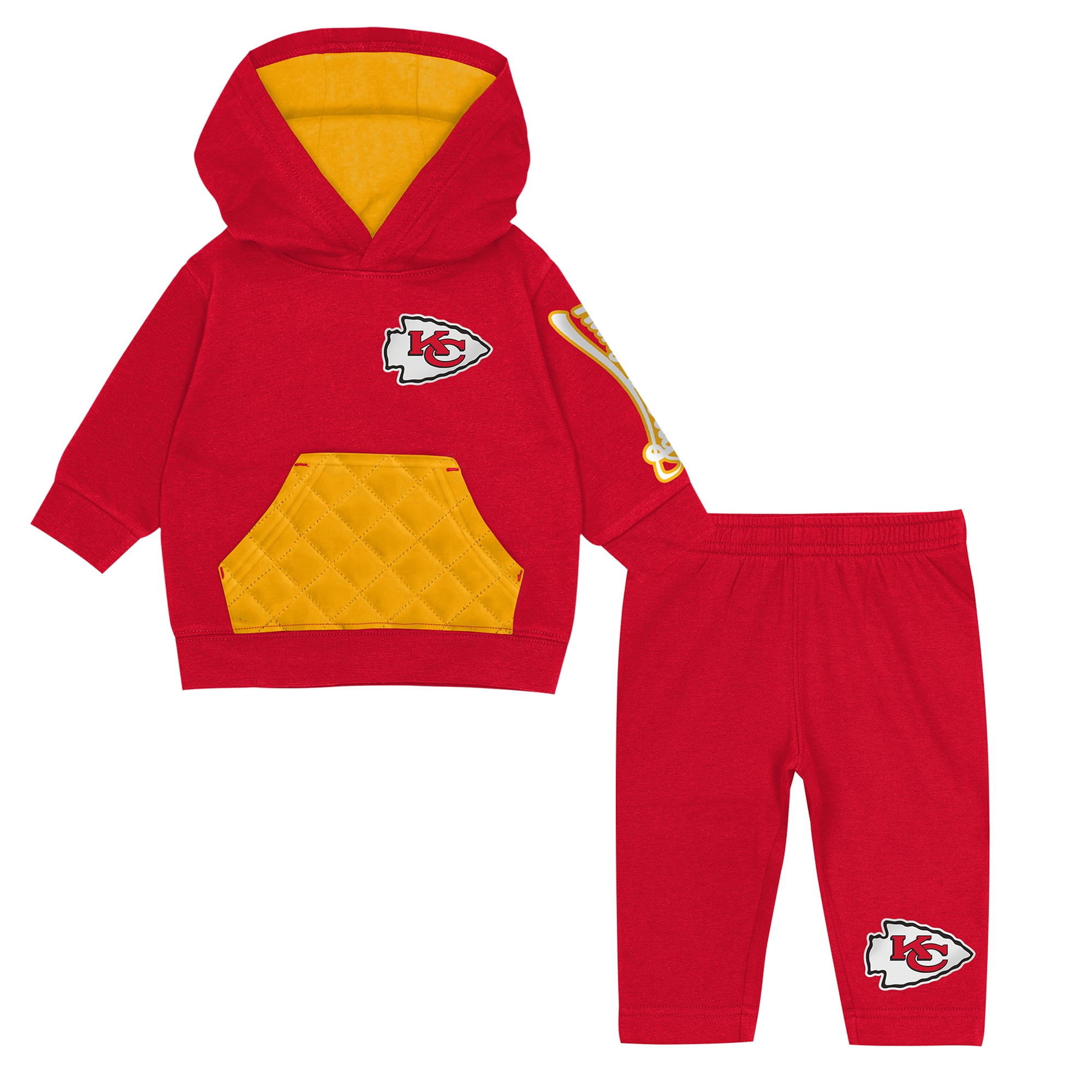 Toddler Outerstuff Red Kansas City Chiefs Drive Stopper Hoodie & Pants Fleece Set