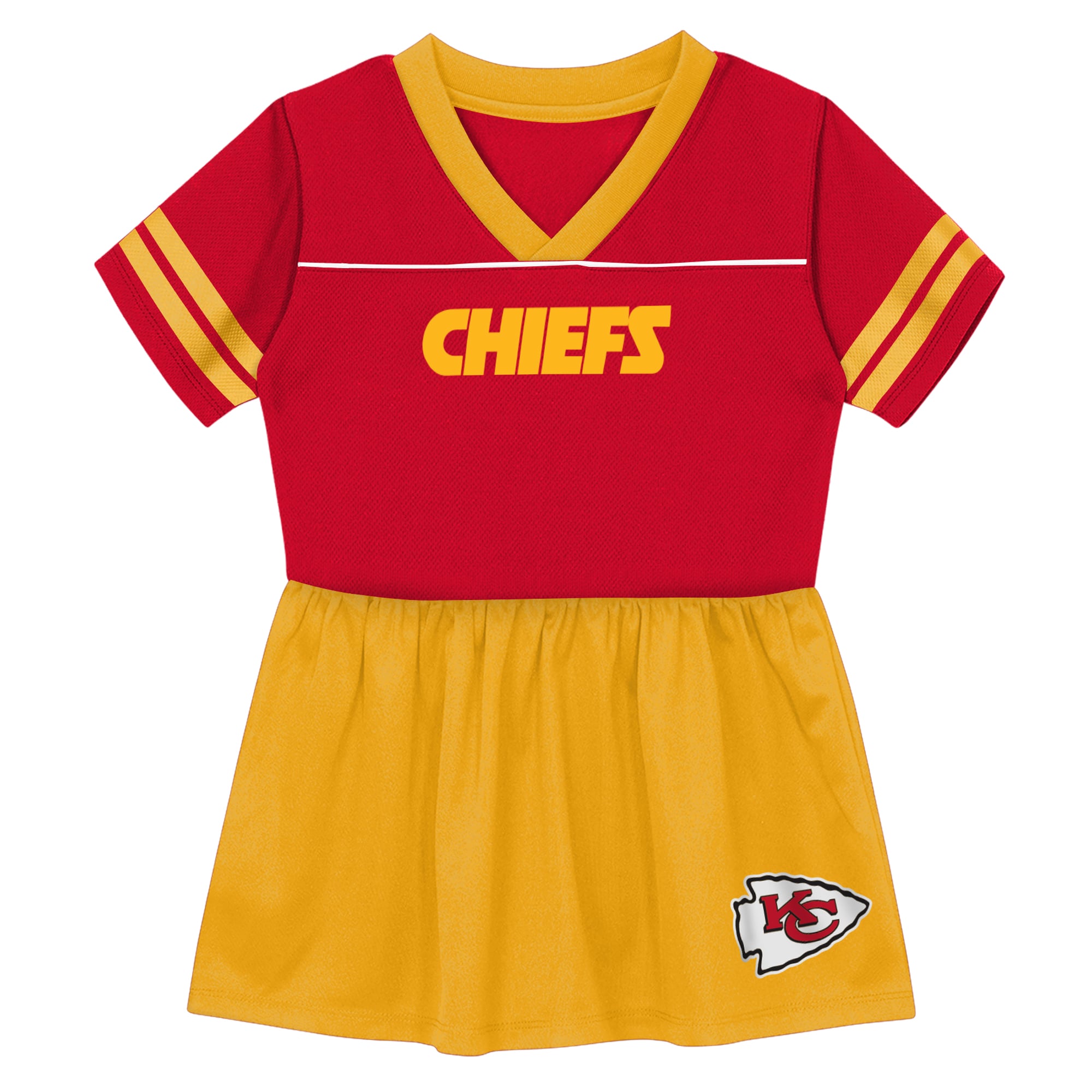 Toddler Outerstuff Red Kansas City Chiefs Stadium Lights V-Neck Fashion Football Jersey Dress