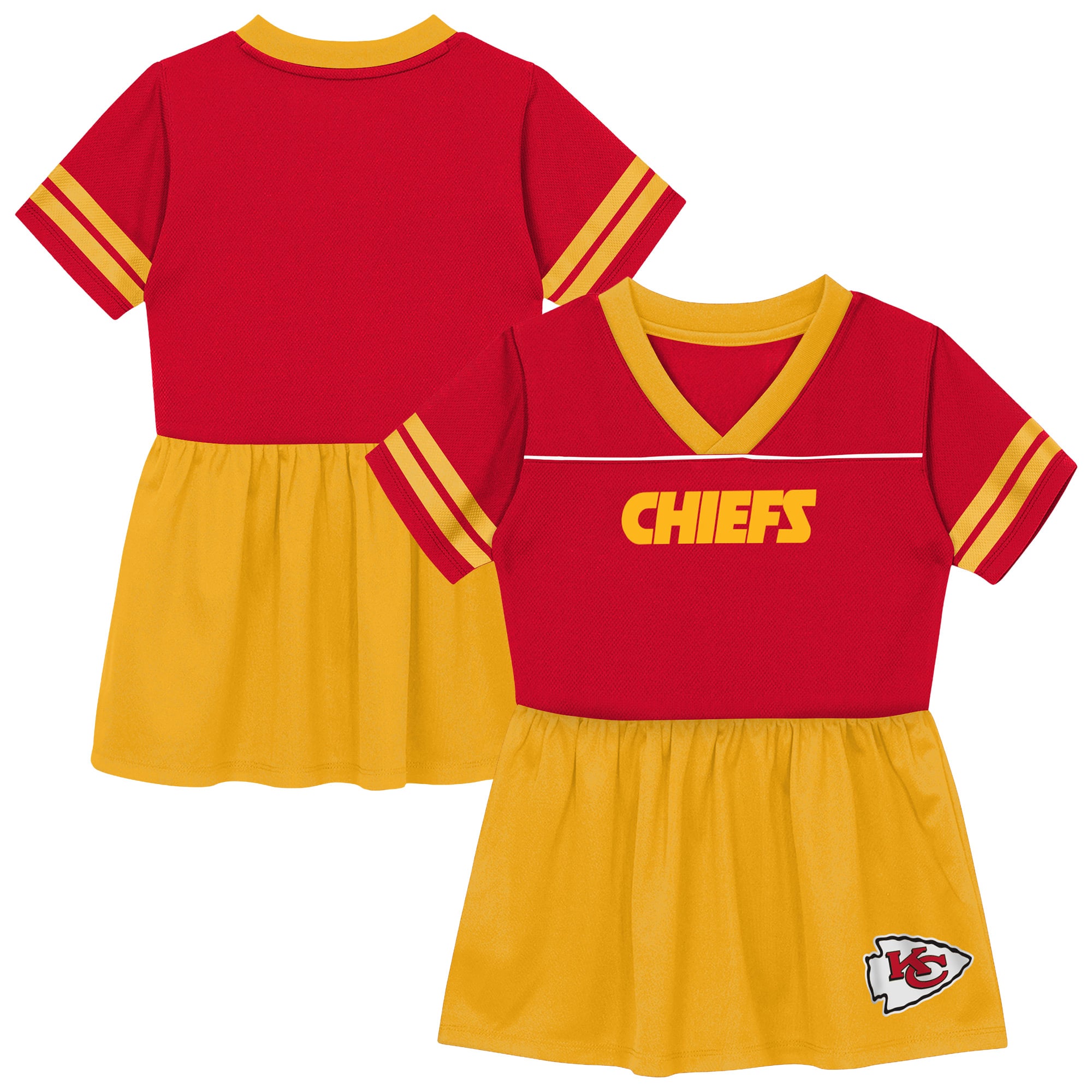 Toddler Outerstuff  Red Kansas City Chiefs Stadium Lights V-Neck Fashion Football Jersey Dress