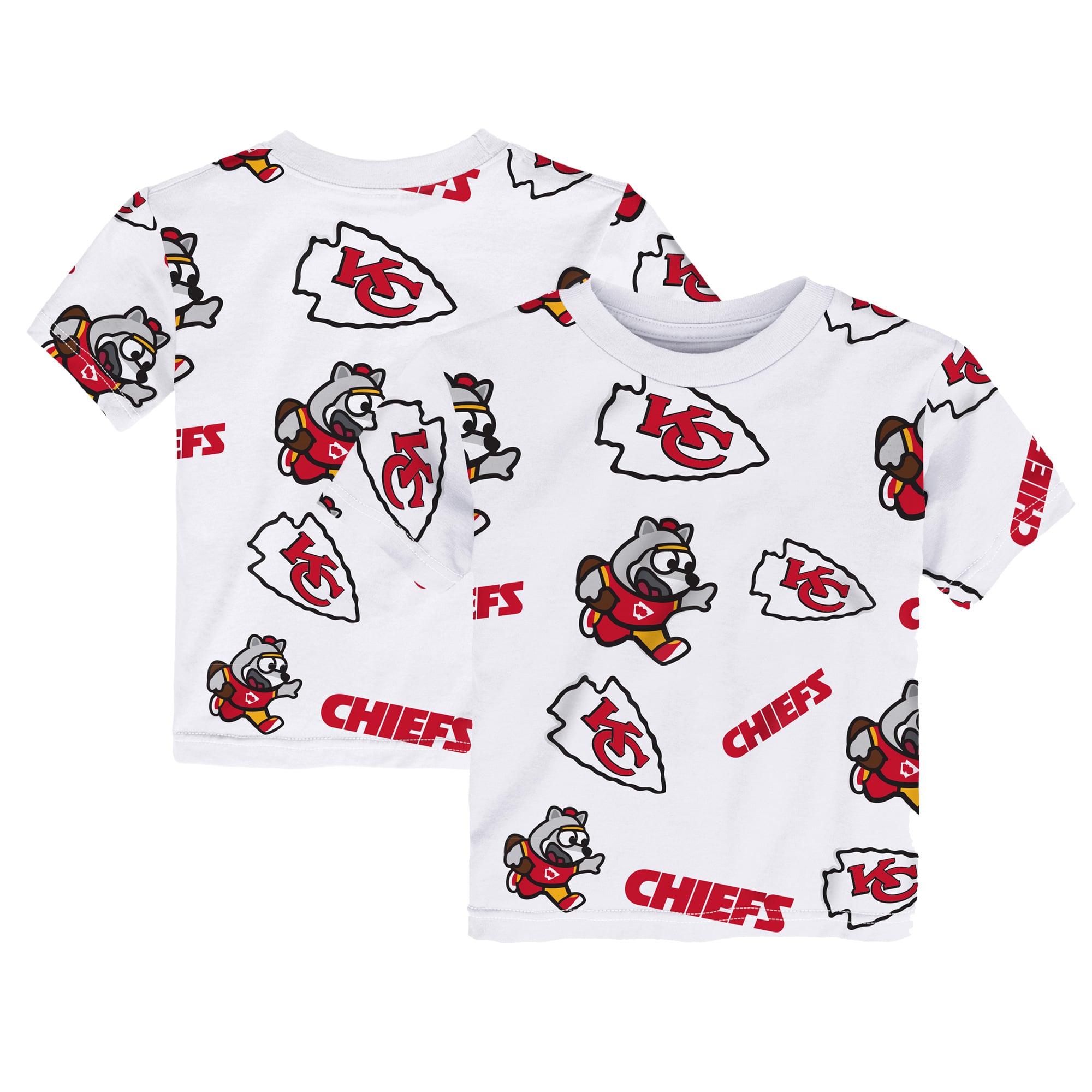 T-shirt de jeu blanc Outerstuff pour tout-petits, mascotte des Kansas City Chiefs