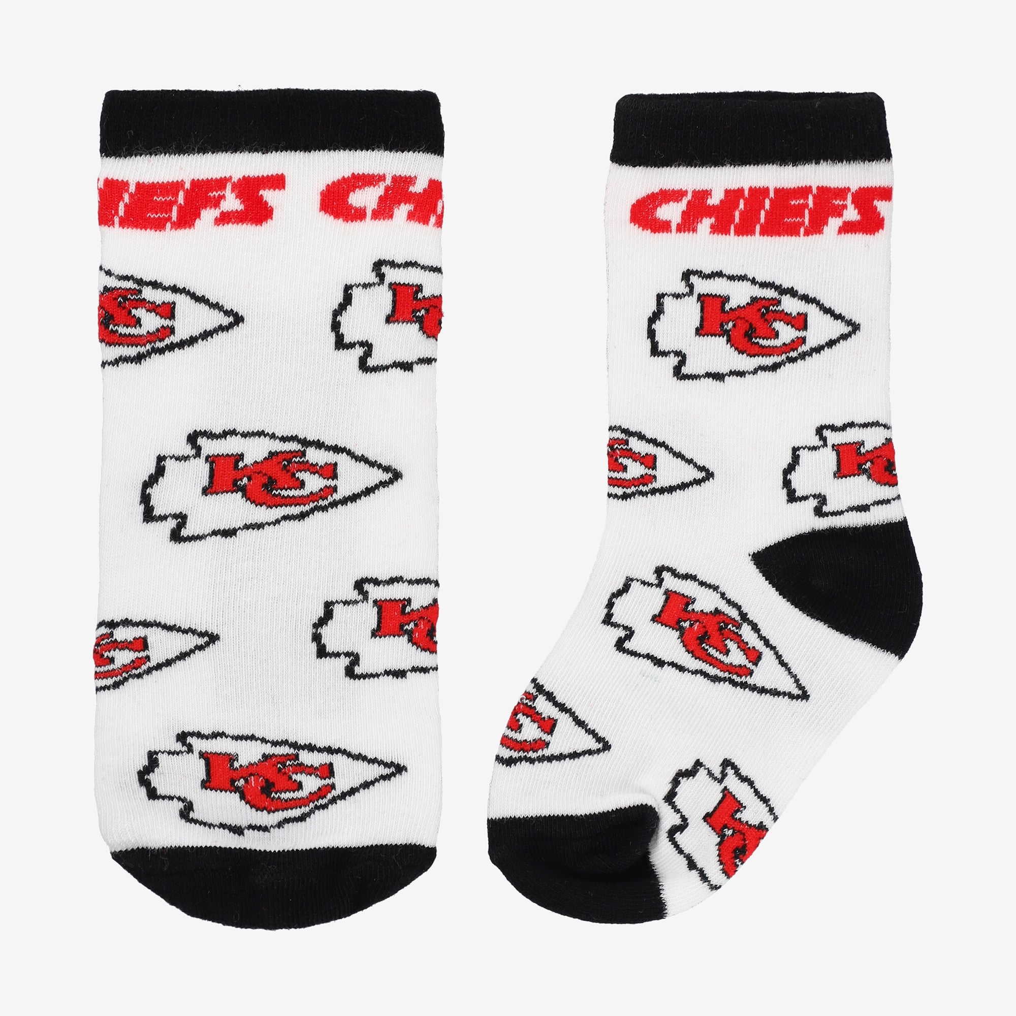 Chaussettes blanches à imprimé intégral Kansas City Chiefs pour tout-petits
