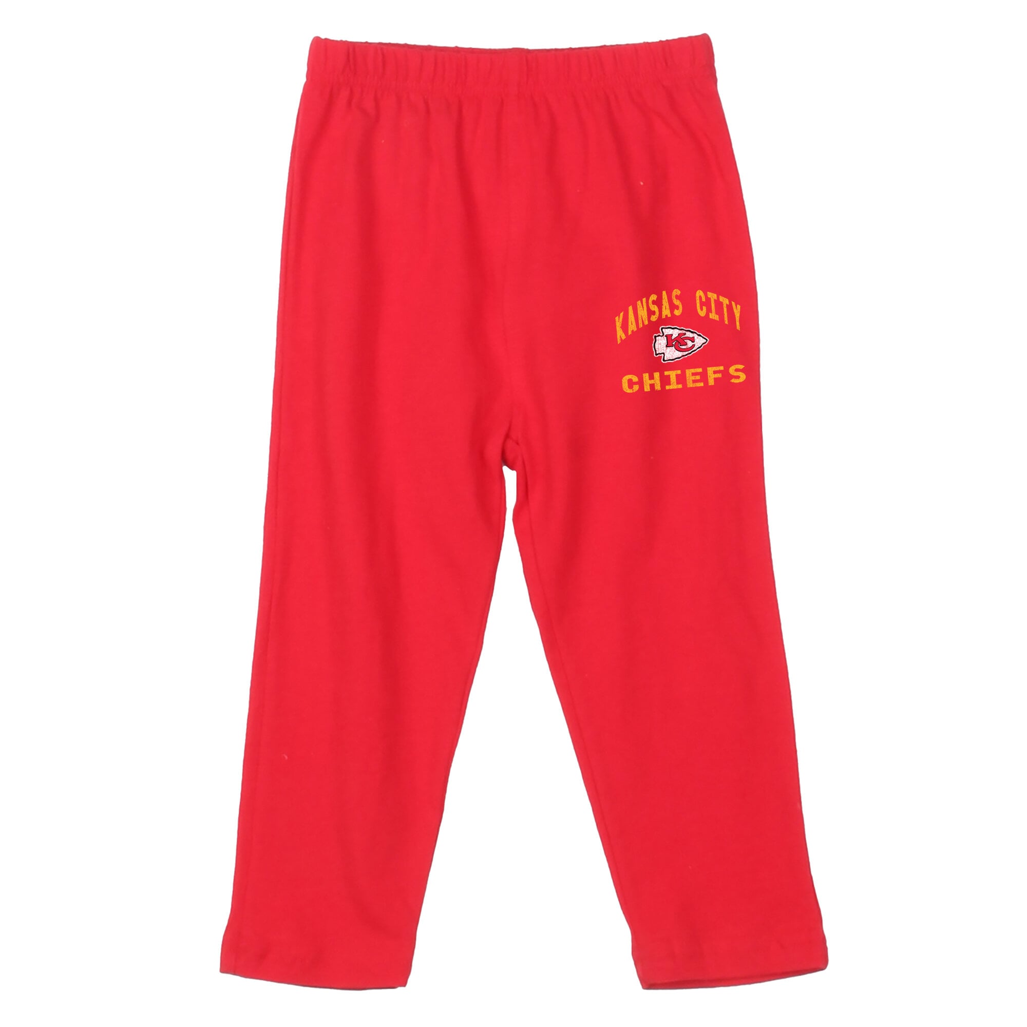 Ensemble pour tout-petit Wes & Willy rouge Kansas City Chiefs à rayures, haut manches longues et pantalon capuche.