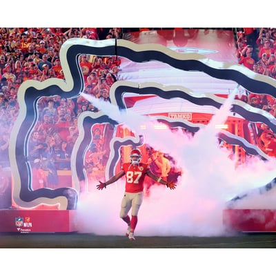 Travis Kelce Kansas City Chiefs Unsigned Fanatics Authentic Pre-Game Entrance Photograph