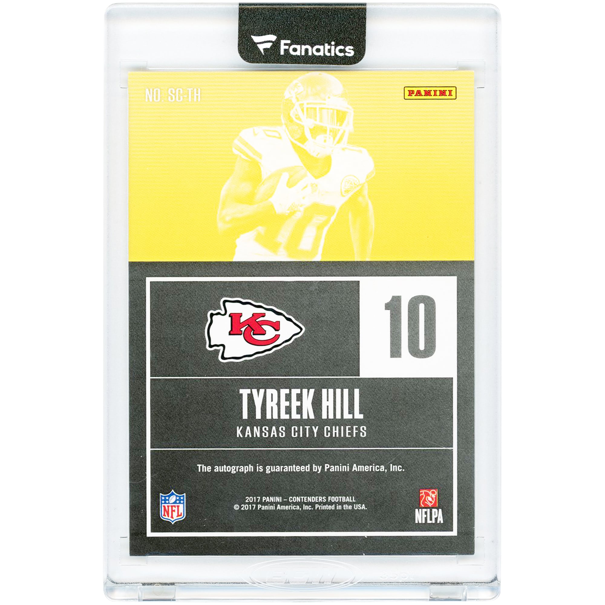 Tyreek Hill Kansas City Chiefs Autographed 2017 Panini Contenders Sophomore Contenders Jersey Match #SC-TH #10/25 Card