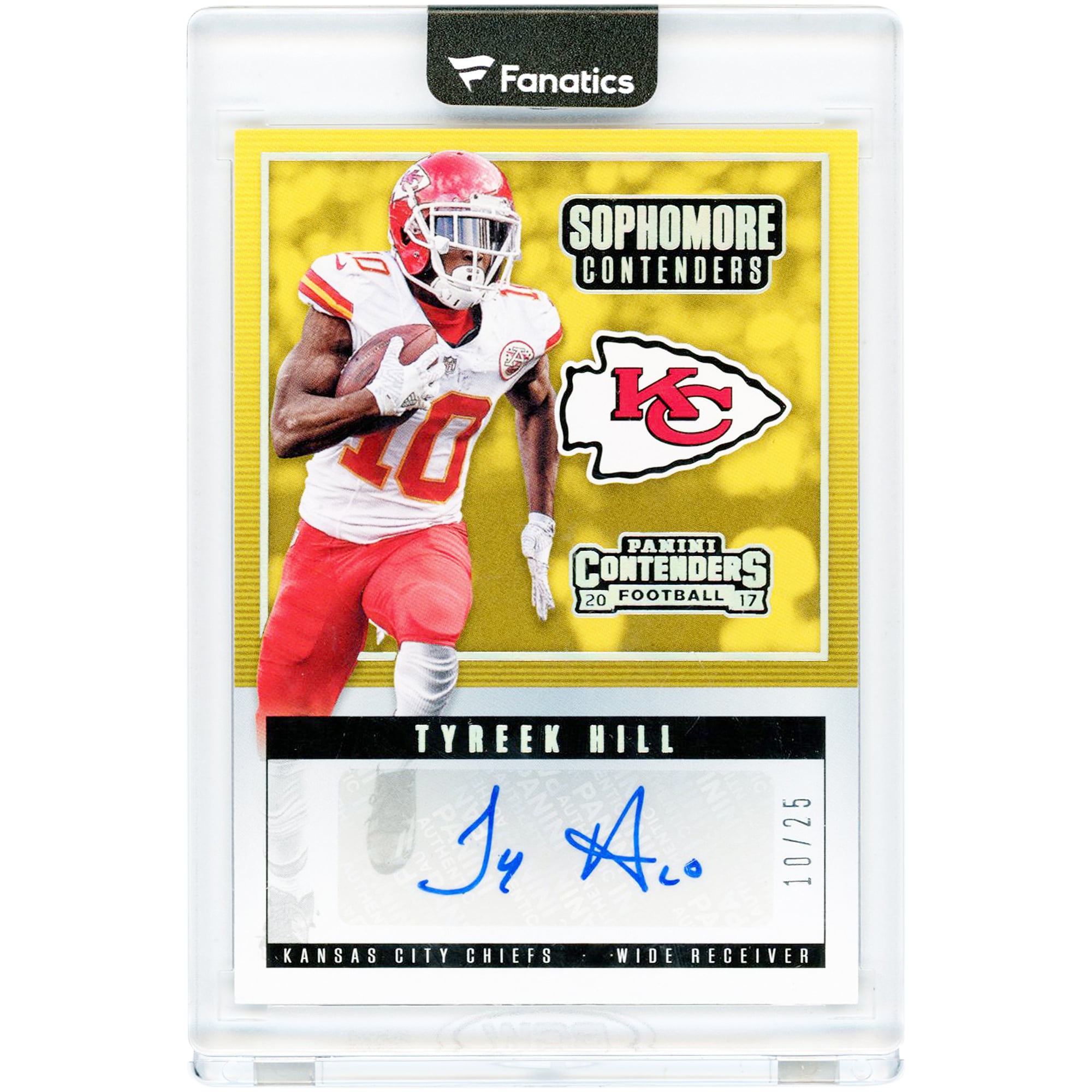 Tyreek Hill Kansas City Chiefs Autographed 2017 Panini Contenders Sophomore Contenders Jersey Match #SC-TH #10/25 Card