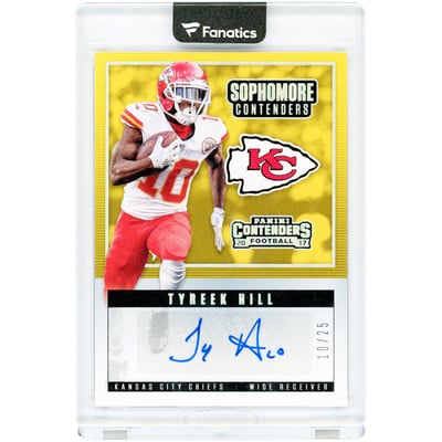 Tyreek Hill Kansas City Chiefs Autographed 2017 Panini Contenders Sophomore Contenders Jersey Match #SC-TH #10/25 Card