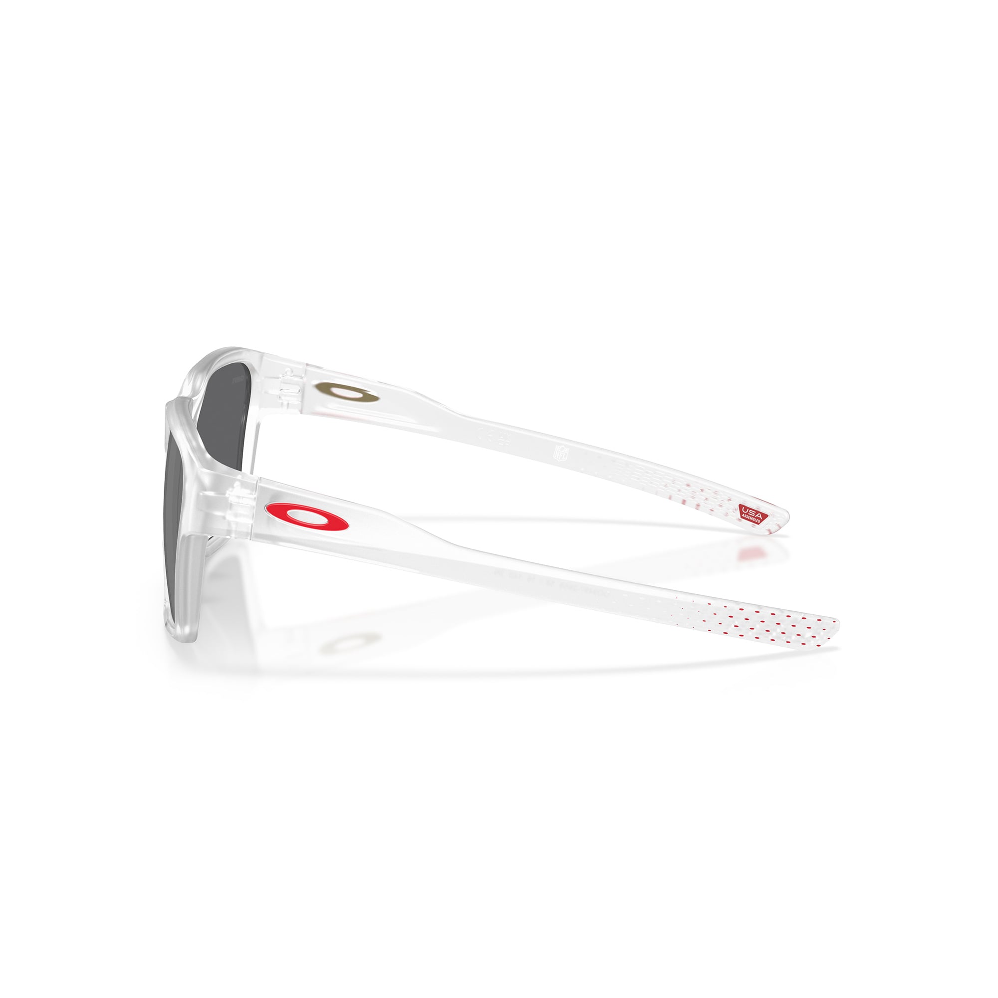 Unisex Oakley Kansas City Chiefs Briza Matte Clear Sunglasses with Prizm Black Polarized Lenses