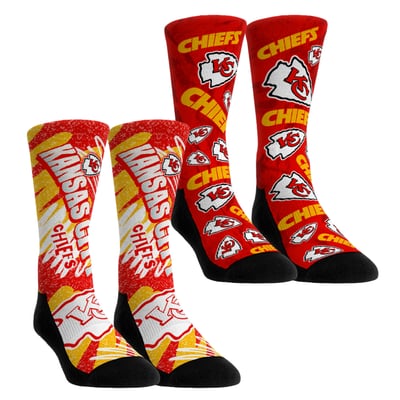 Kansas City Chiefs Rock Em Unisex Team Blast Two-Pack Crew Socks