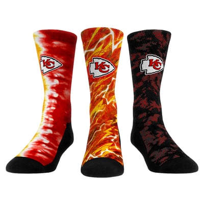 Kansas City Chiefs Rock Em Unisex Team Tones Three-Pack Crew Socks