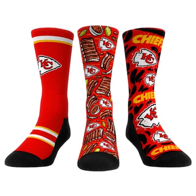  Kansas City Chiefs Rock Em Unisex Fan Favorite Three-Pack Crew Sock Set - Red