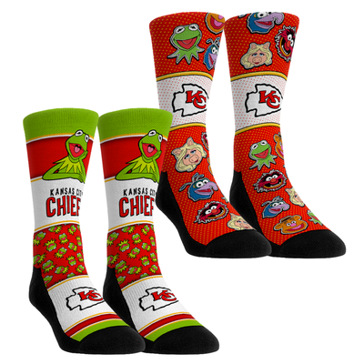  Kansas City Chiefs Rock Em Unisex Muppets 2-Pack Crew Socks Set - Red