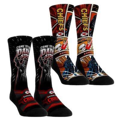  Kansas City Chiefs Rock Em Unisex Star Wars Empire Two-Pack Crew Socks - Red
