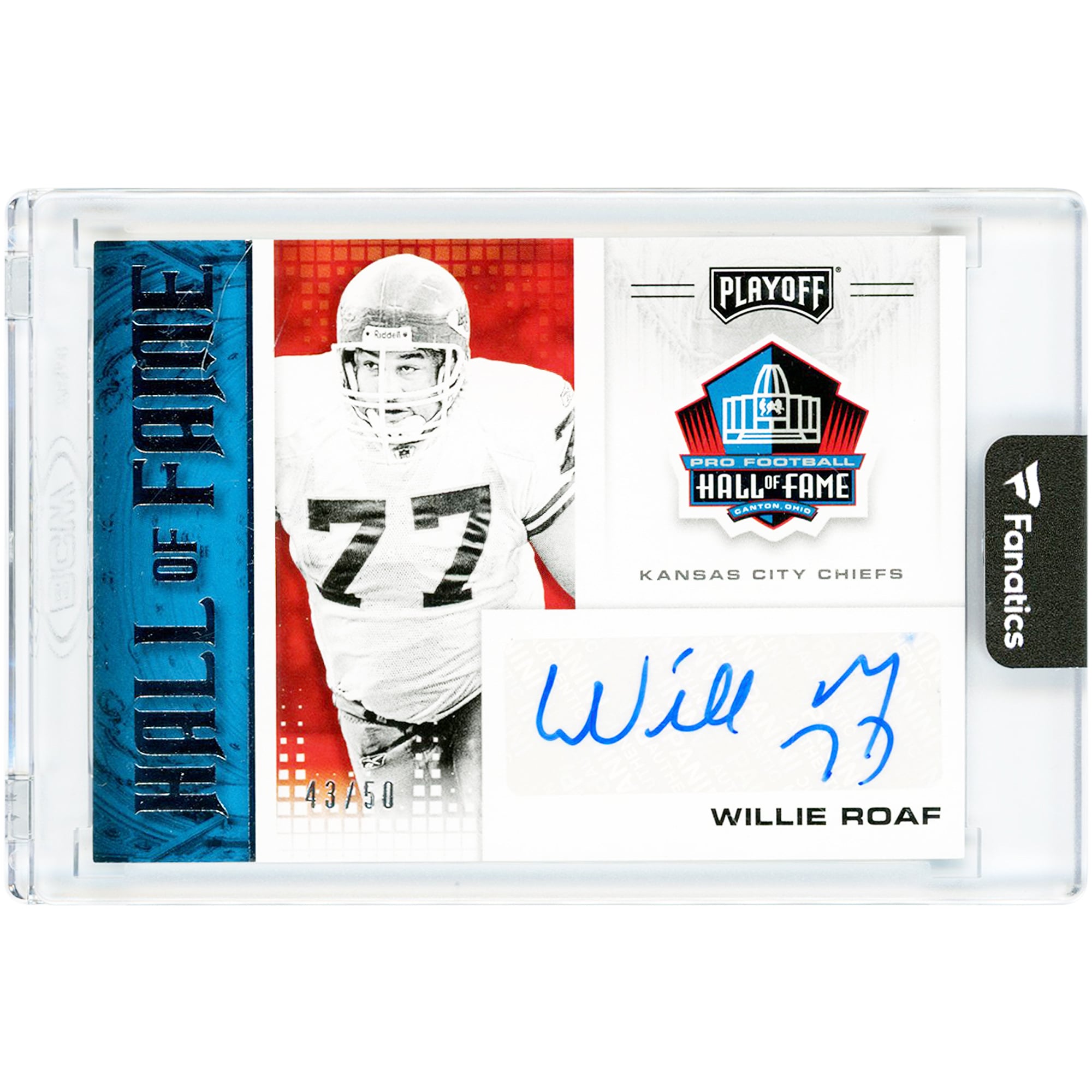 Carte autographiée de Willie Roaf (Kansas City Chiefs) Panini Playoff Hall Of Fame 2020 #HOF-WR #43/50