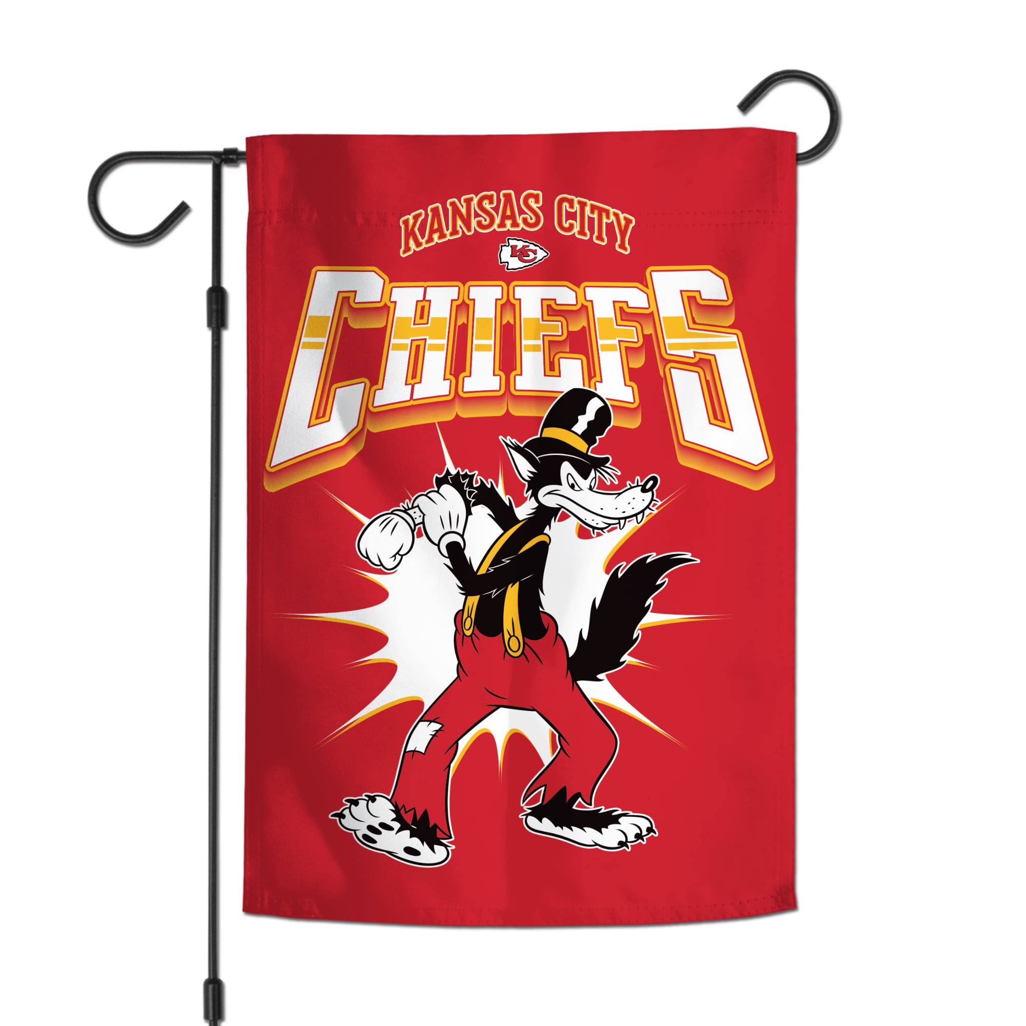 Drapeau de jardin double face WinCraft Kansas City Chiefs Disney x NFL Big Bad Wolf 12'' x 18''