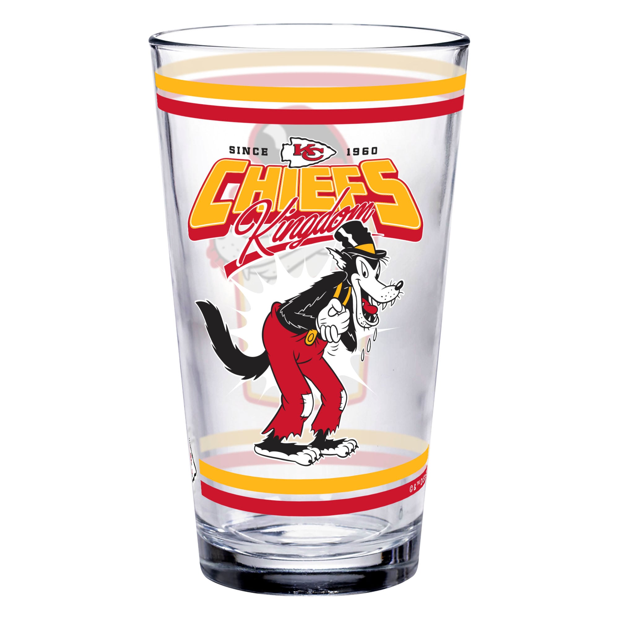 Verre à bière WinCraft Kansas City Chiefs Disney x NFL Big Bad Wolf de 473 ml (16 oz).