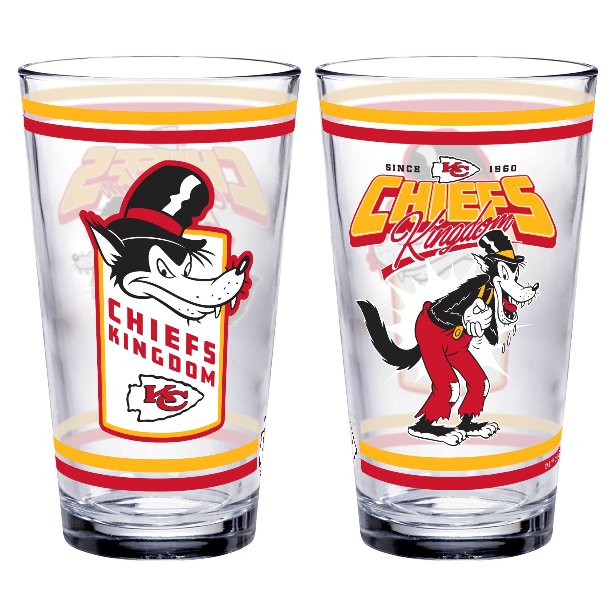 Verre à bière WinCraft Kansas City Chiefs Disney x NFL Big Bad Wolf de 473 ml (16 oz).