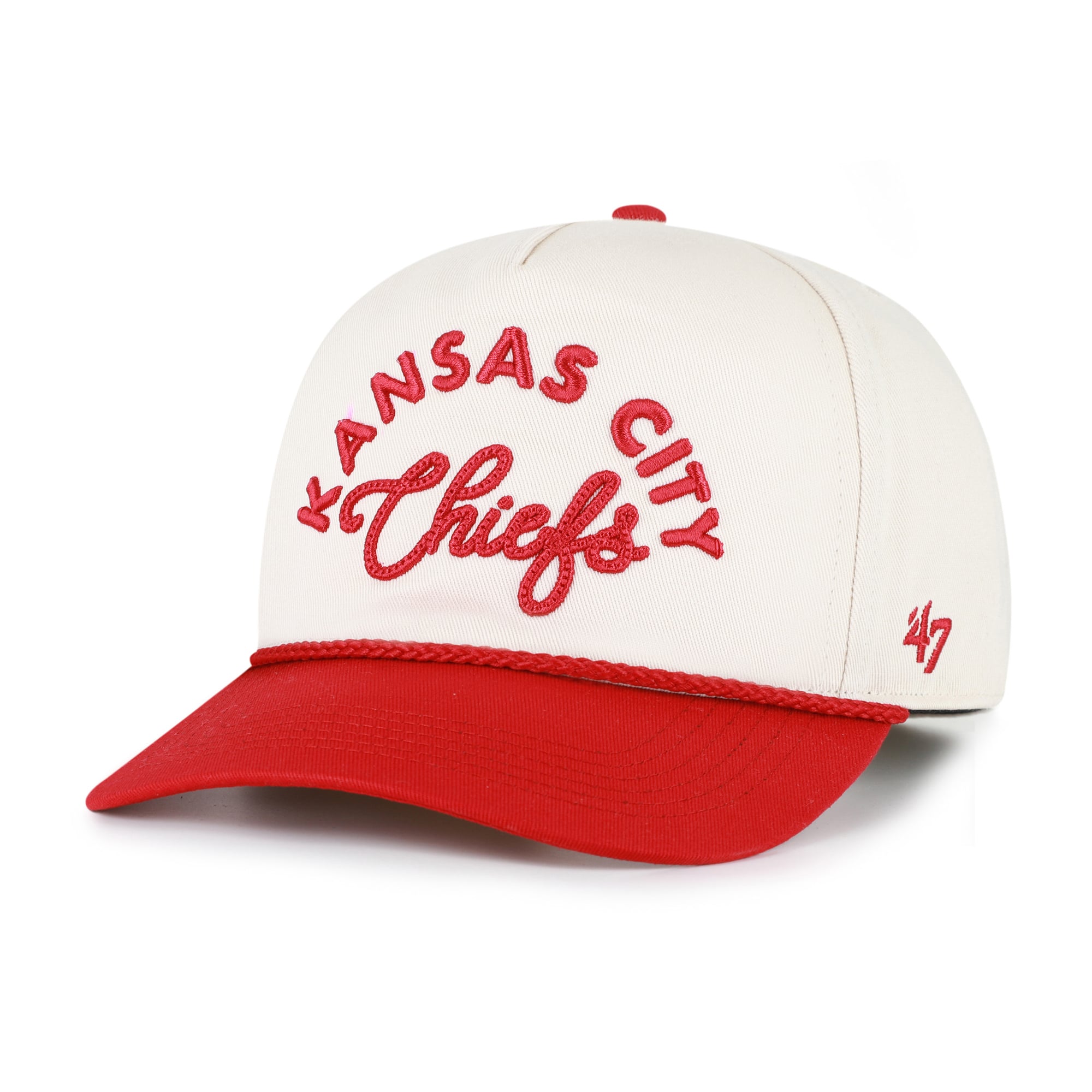 Women's '47 Natural Kansas City Chiefs Rope Script Hitch Adjustable Hat