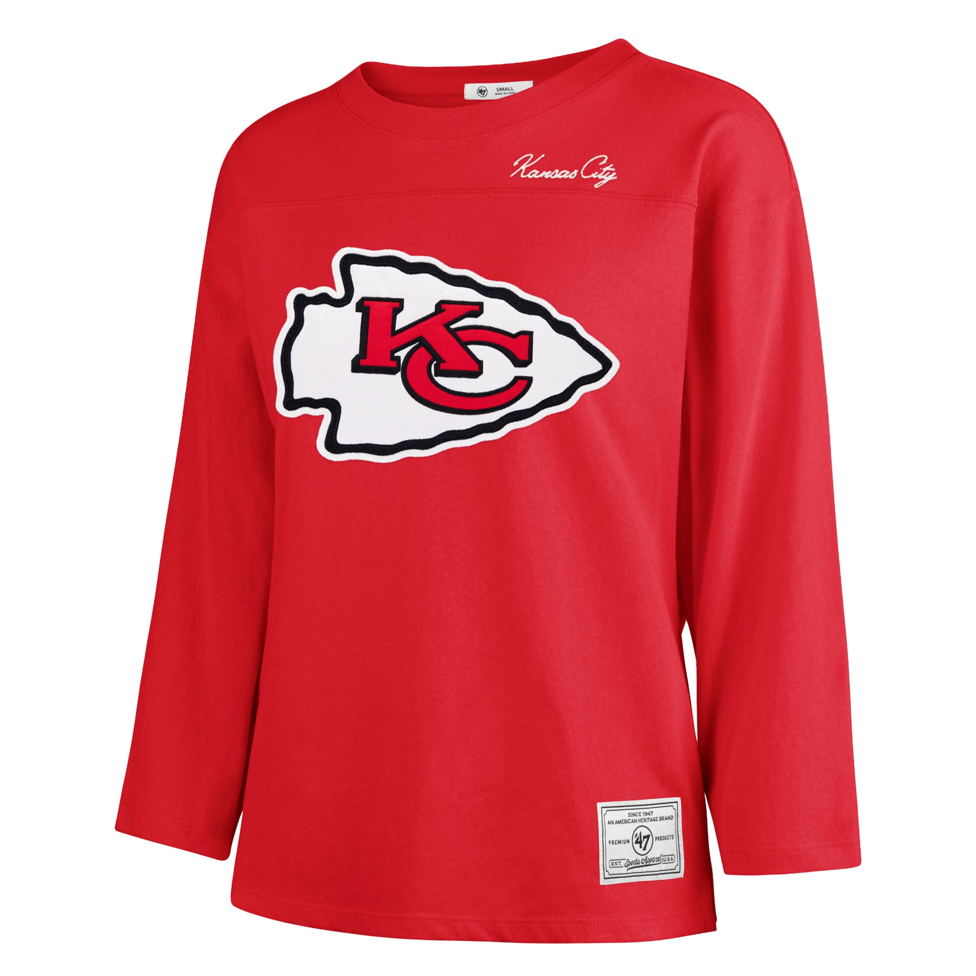 T-shirt à manches longues intemporel « 47 Red Kansas City Chiefs Game Nod » pour femmes