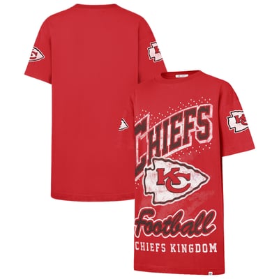  Kansas City Chiefs '47 Women's Oversized Gemstone Swash T-Shirt Dress - Red