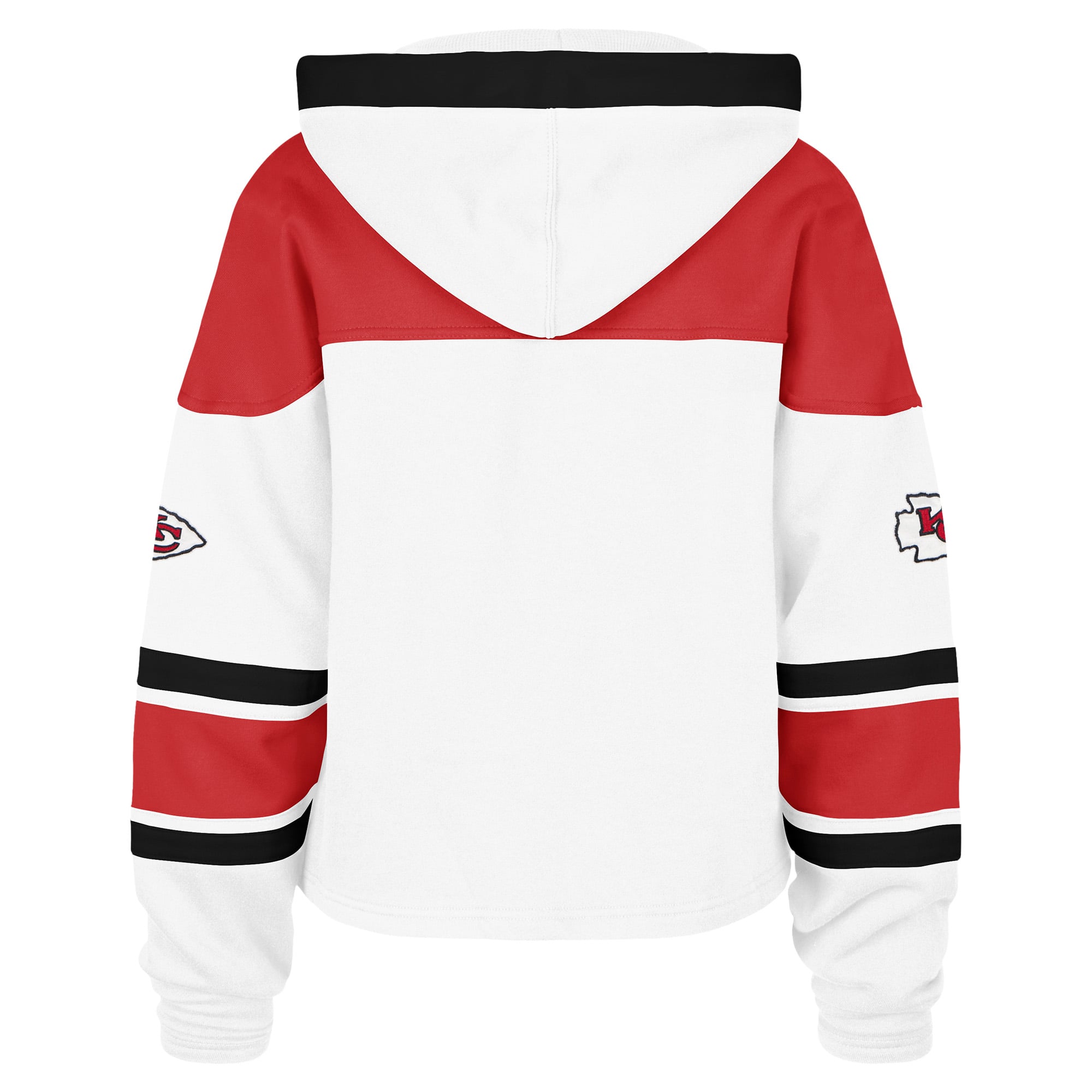 Sweat à capuche blanc Kansas City Chiefs Cut Thru Superior Lacer pour femme, modèle 47