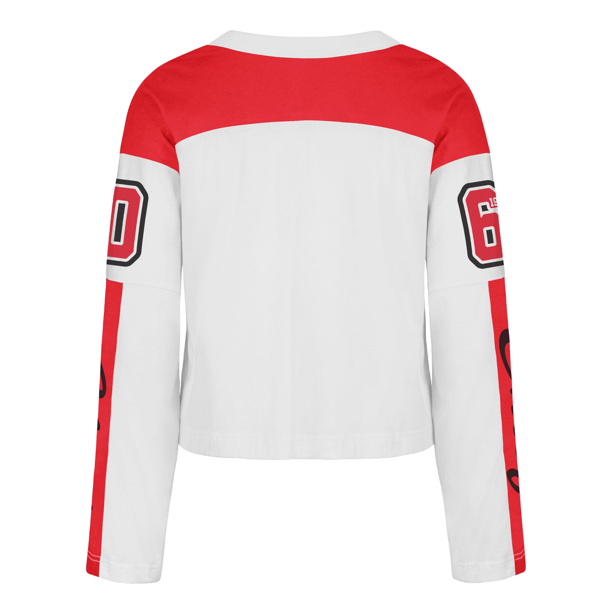 T-shirt à manches longues et col en V blanc Kansas City Chiefs pour femme, modèle '47.