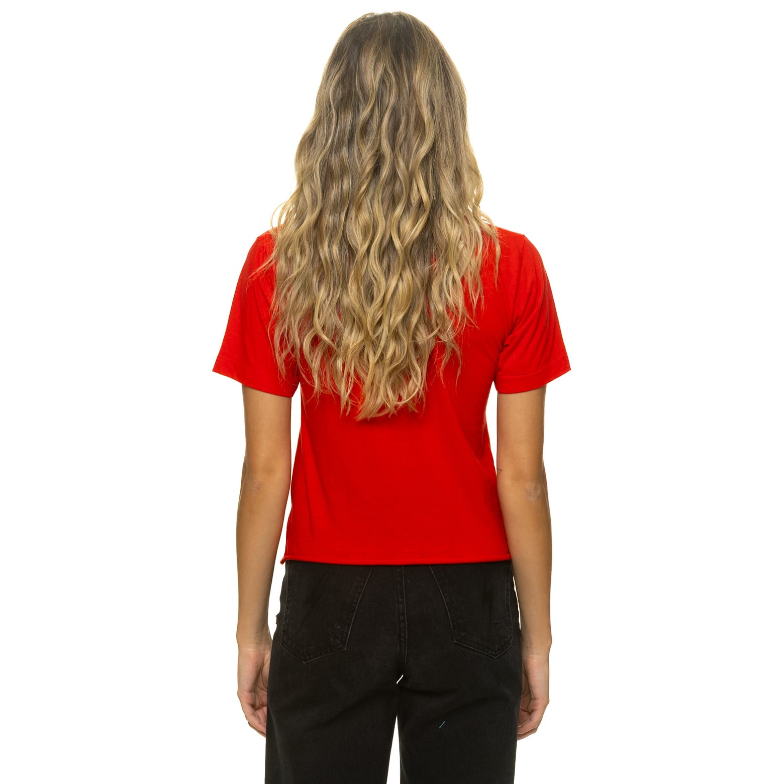 T-shirt Aviator Nation rouge Kansas City Chiefs pour femme, coupe carrée, style boyfriend, en mélange de trois matières